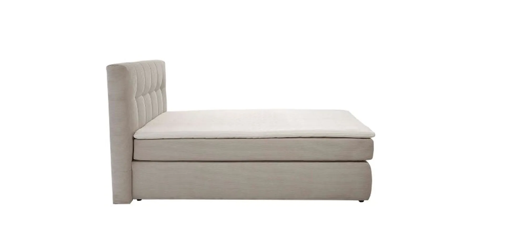 Boxspringbett, Feincord beige, - Janah