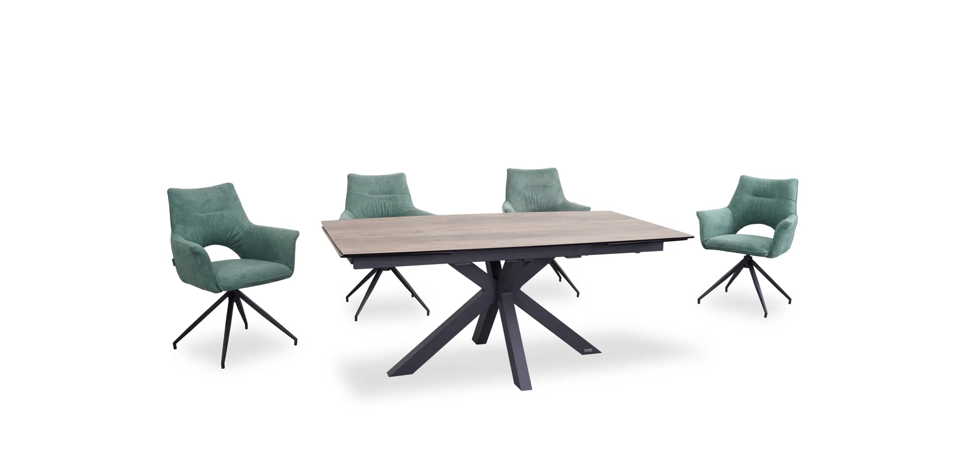 Esstisch, ausziehbar, Glaskeramik hellbraun - Melania