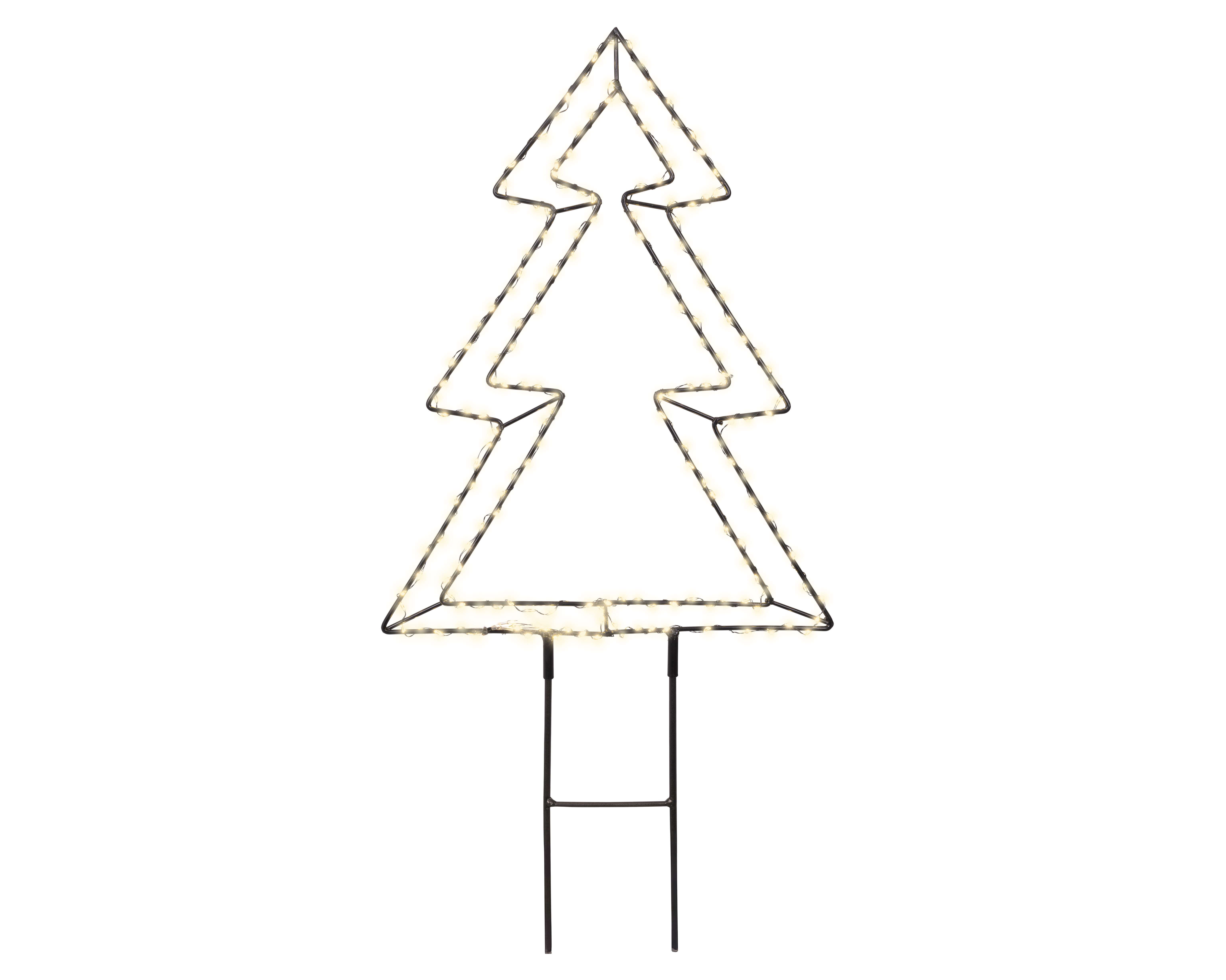 Baum - schwarz/warmes weiss, Metall, L1-W30-H40cm-200L