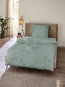 CASEA Mako-Satin-Bettwäsche - Miamis,135x200cm, salbeigrün