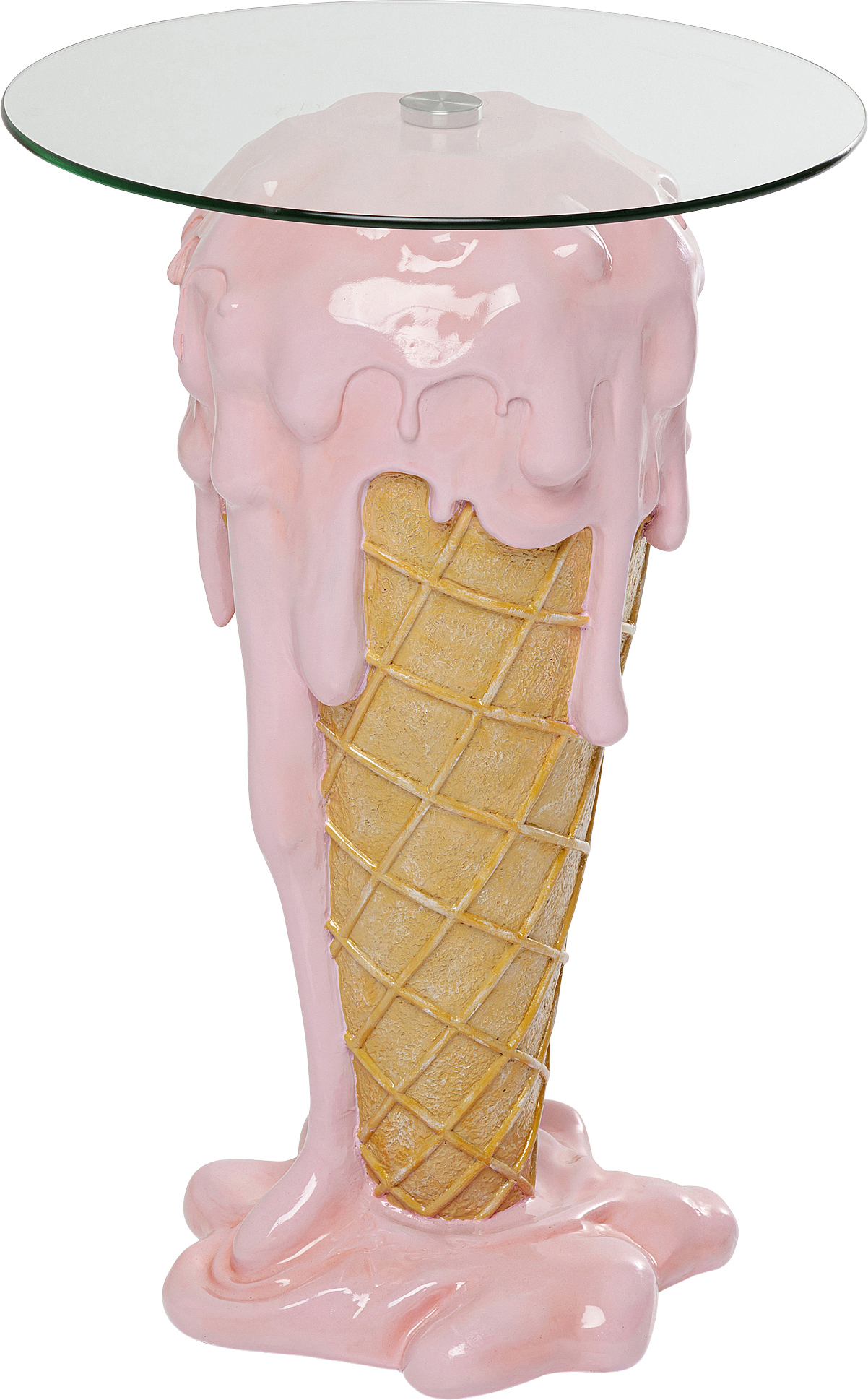 Beistelltisch Icecream, Glasplatte - Beistelltisch