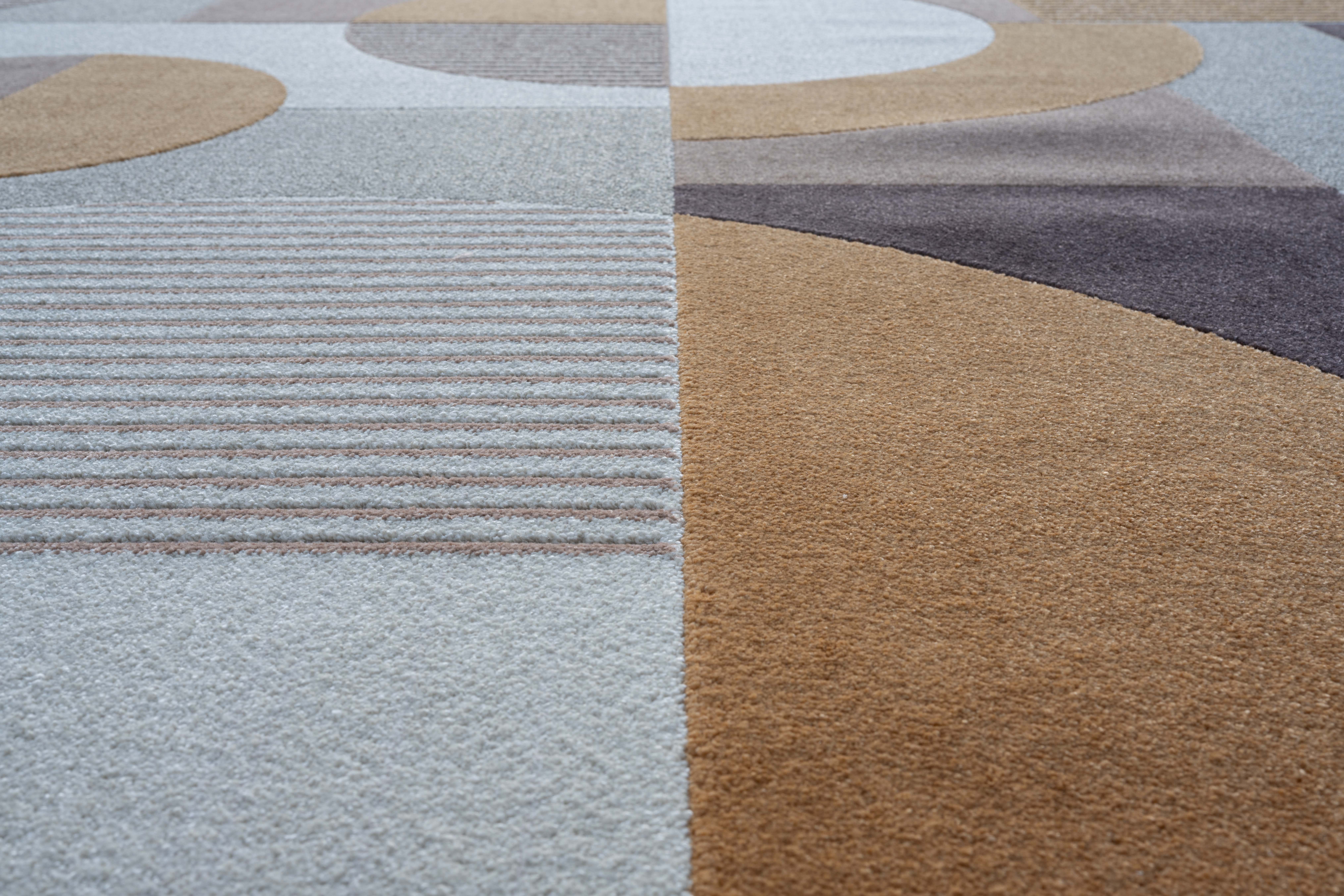 Webteppich, braun-weiß, 160x230 cm - Rilano