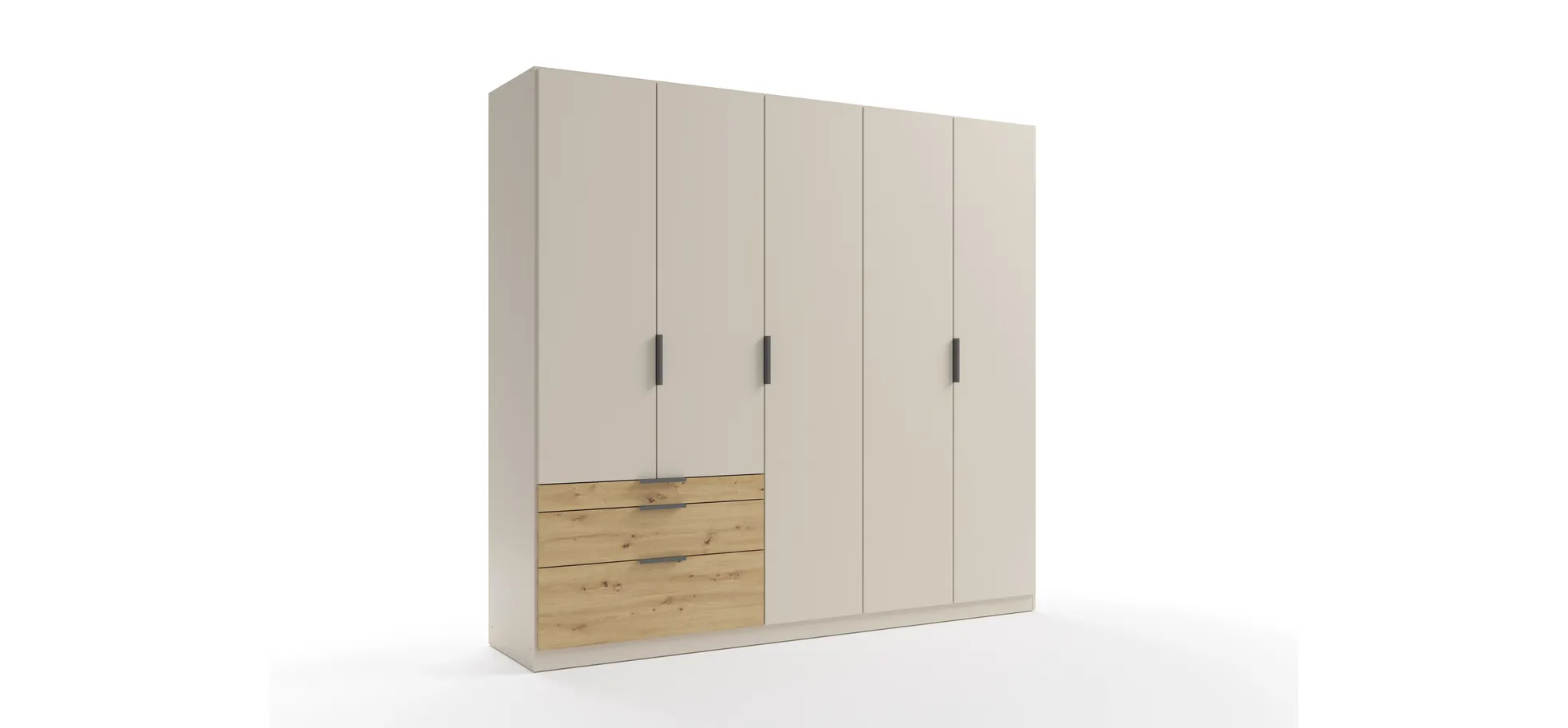 Drehtürenschrank, 5-türig, champagner - Rani