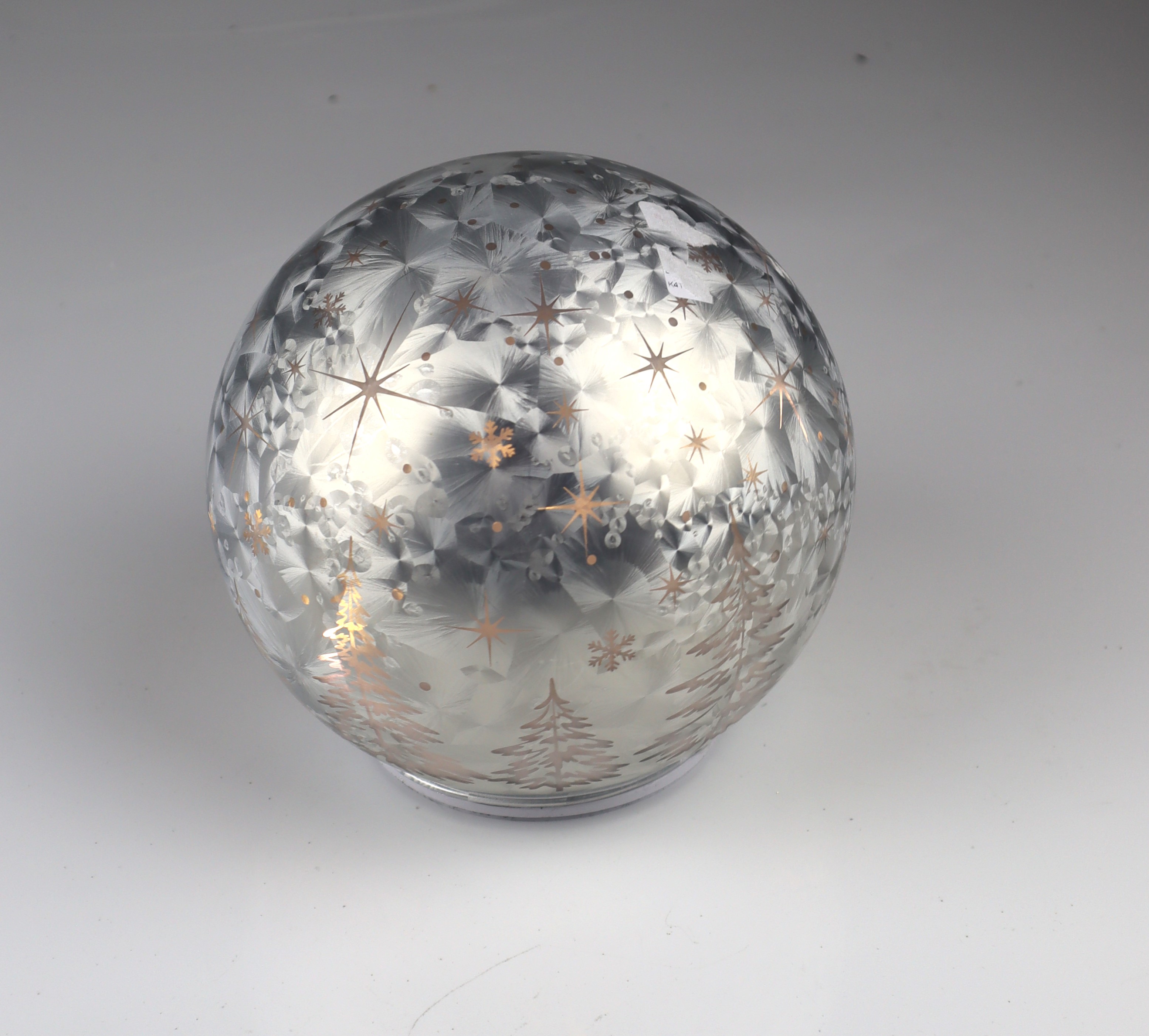 LED Kugel Sterne - drehend, funkelnd, silber, 18cm