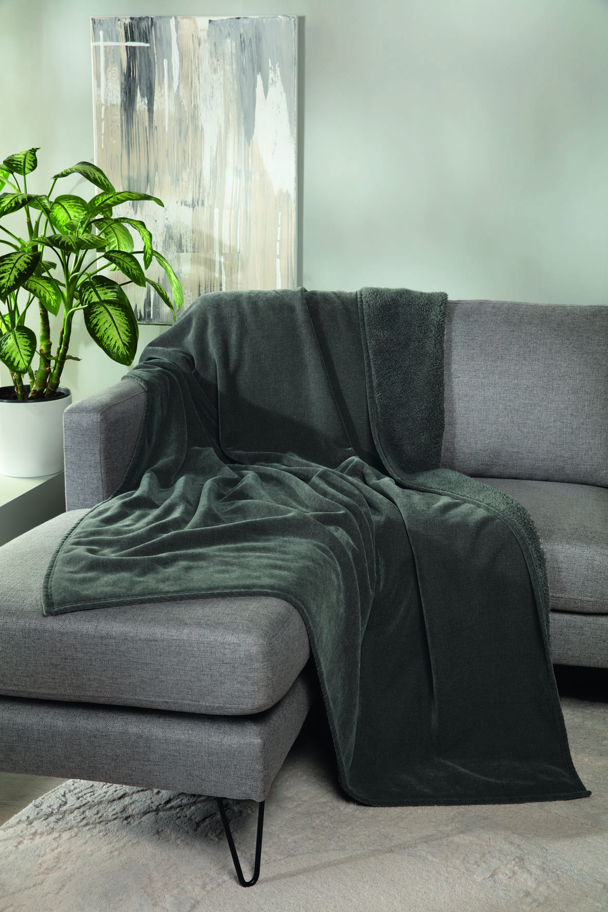 Wohndecke PAULA, anthrazit - 150x200 cm, Chenille