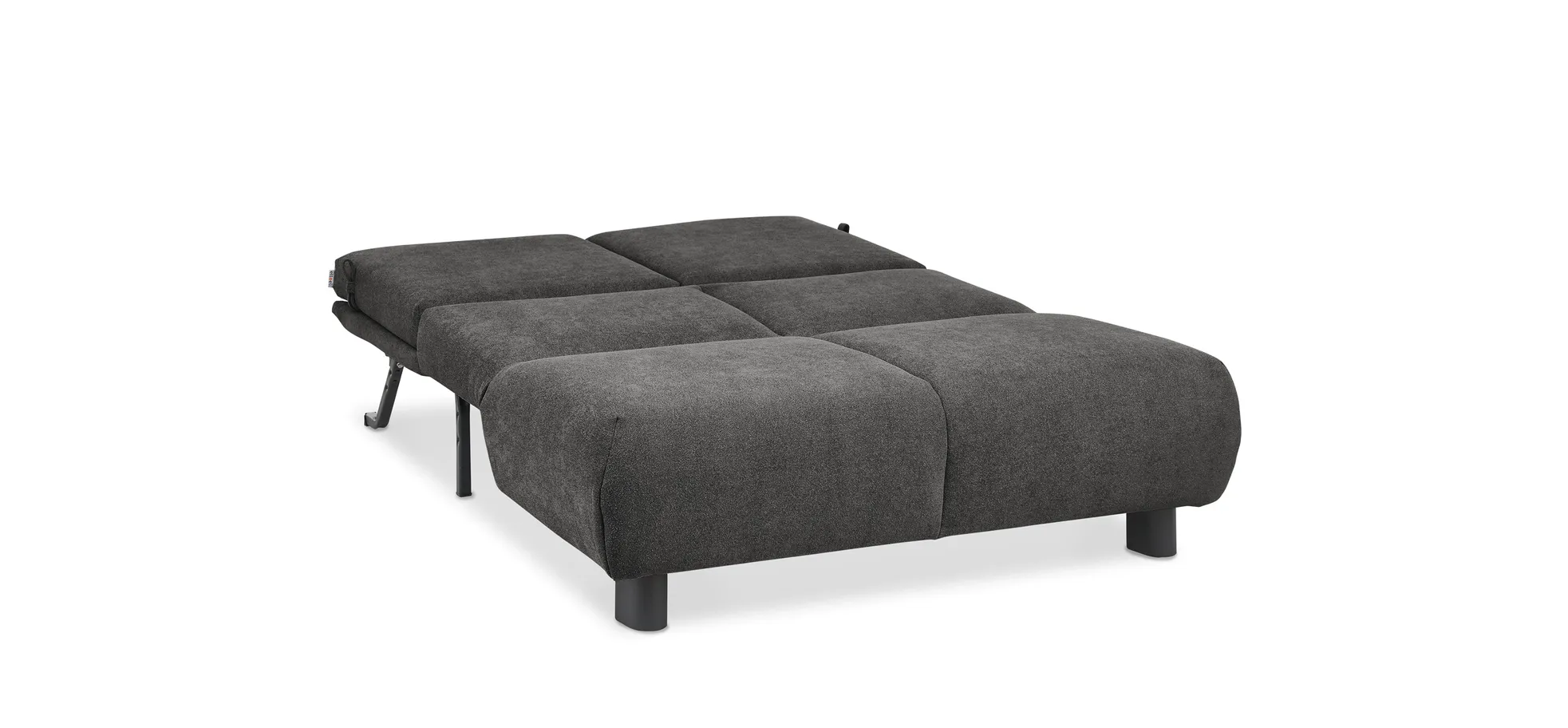  Faltsofa EBBY - 2-Sitzer ohne Armlehne, 140 cm inkl. Schlaffunktion, Stoff, Dunkelgrau