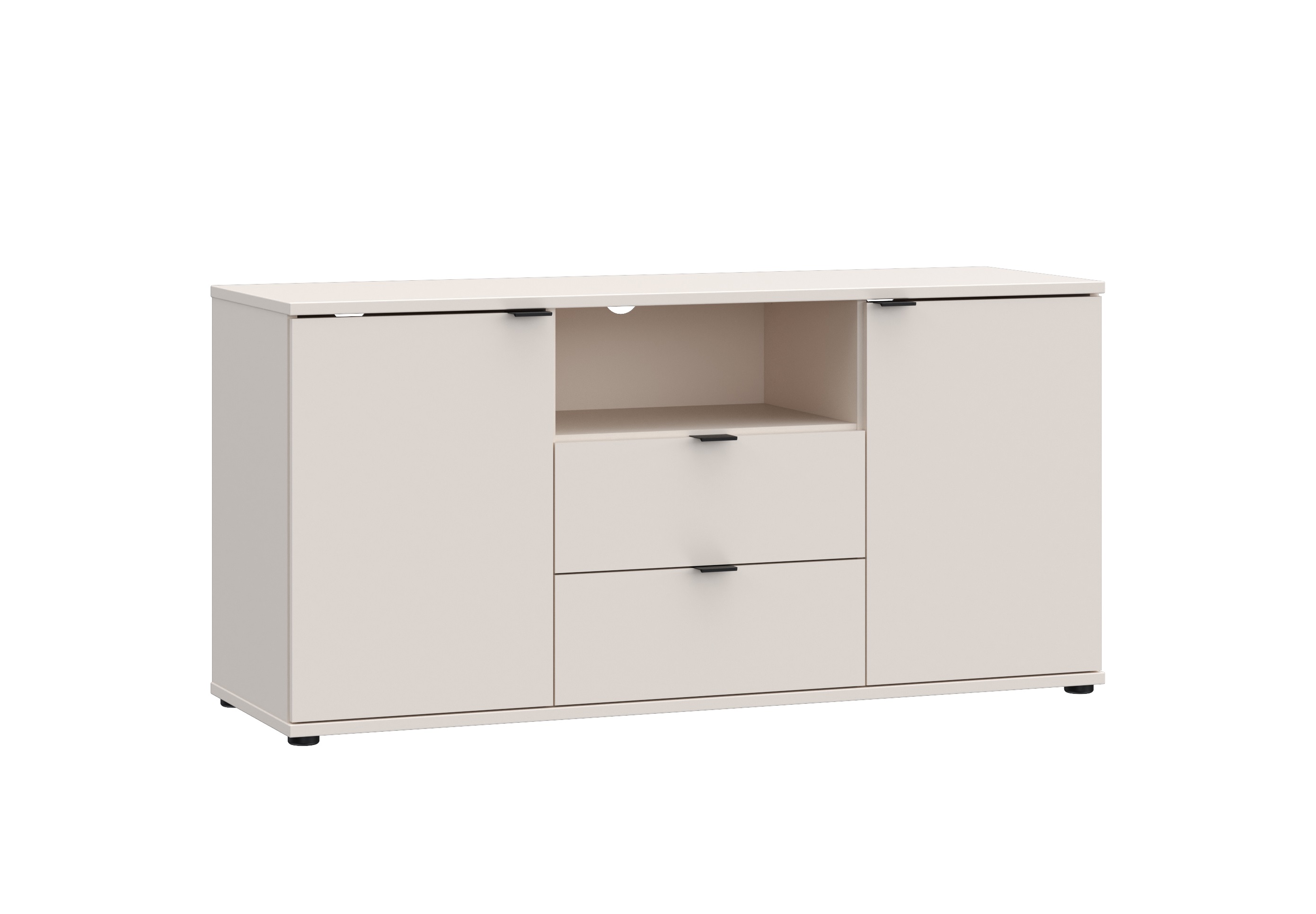 TV-Unterschrank, Sand, 2 Türen, 2 Schübe - Finella