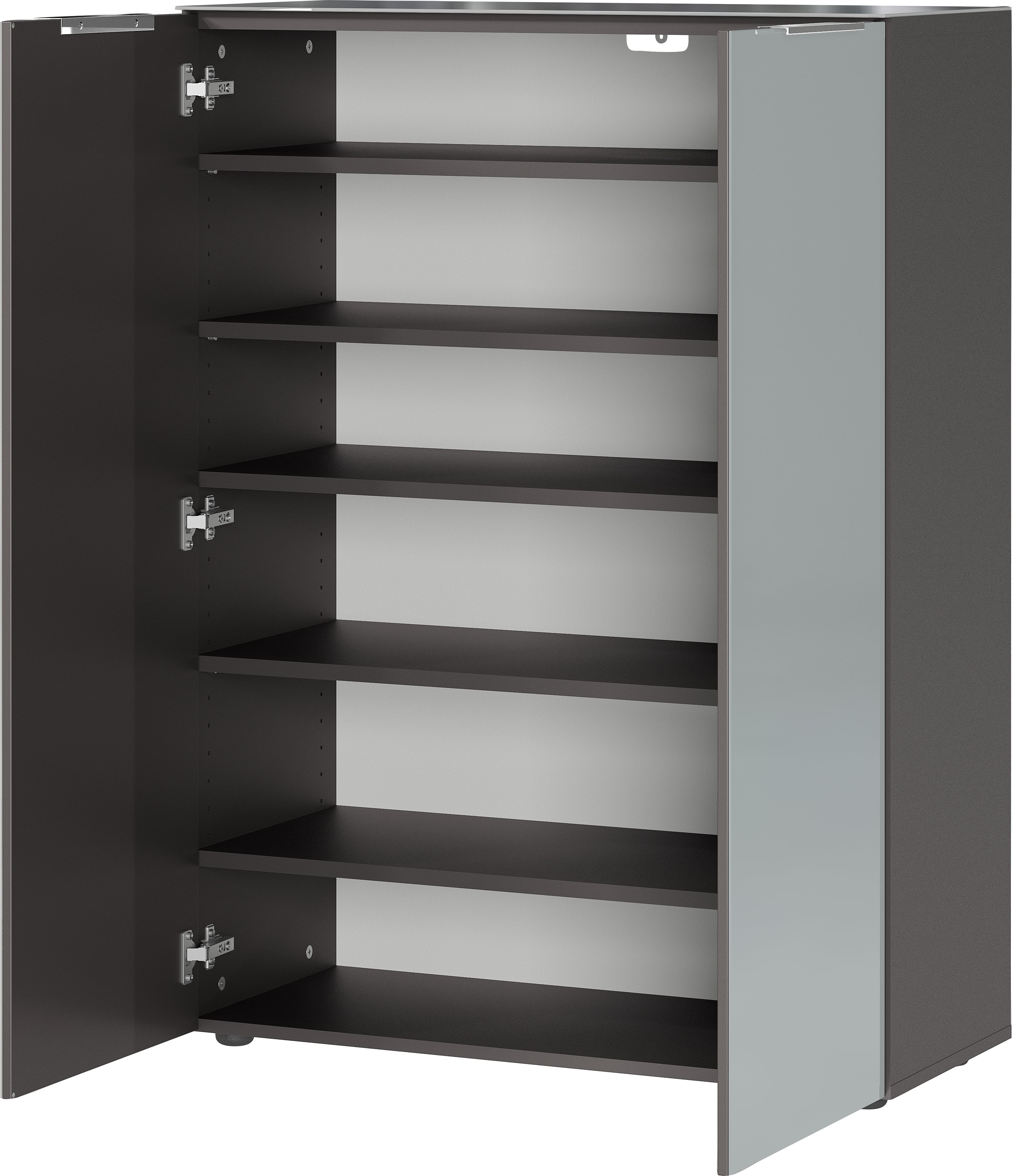 Schuhschrank, graphit/silbergrau, 2-türig - Gillian