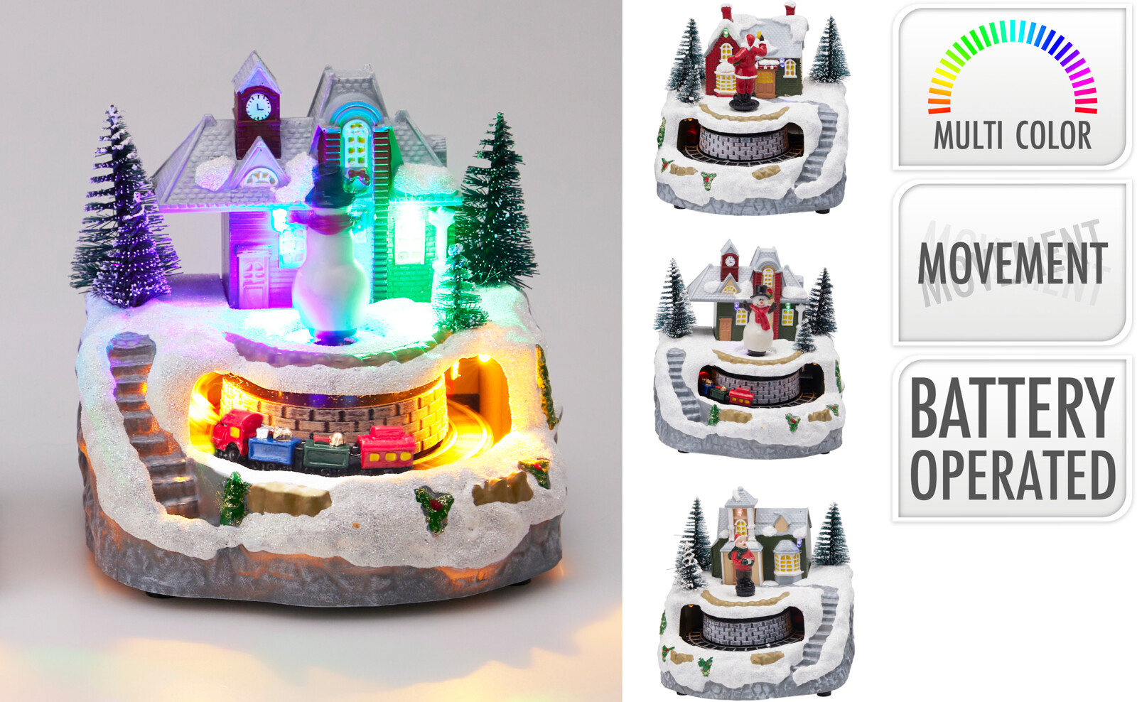 Winterdorf LED 13cm - batteriebetrieb, sortiert