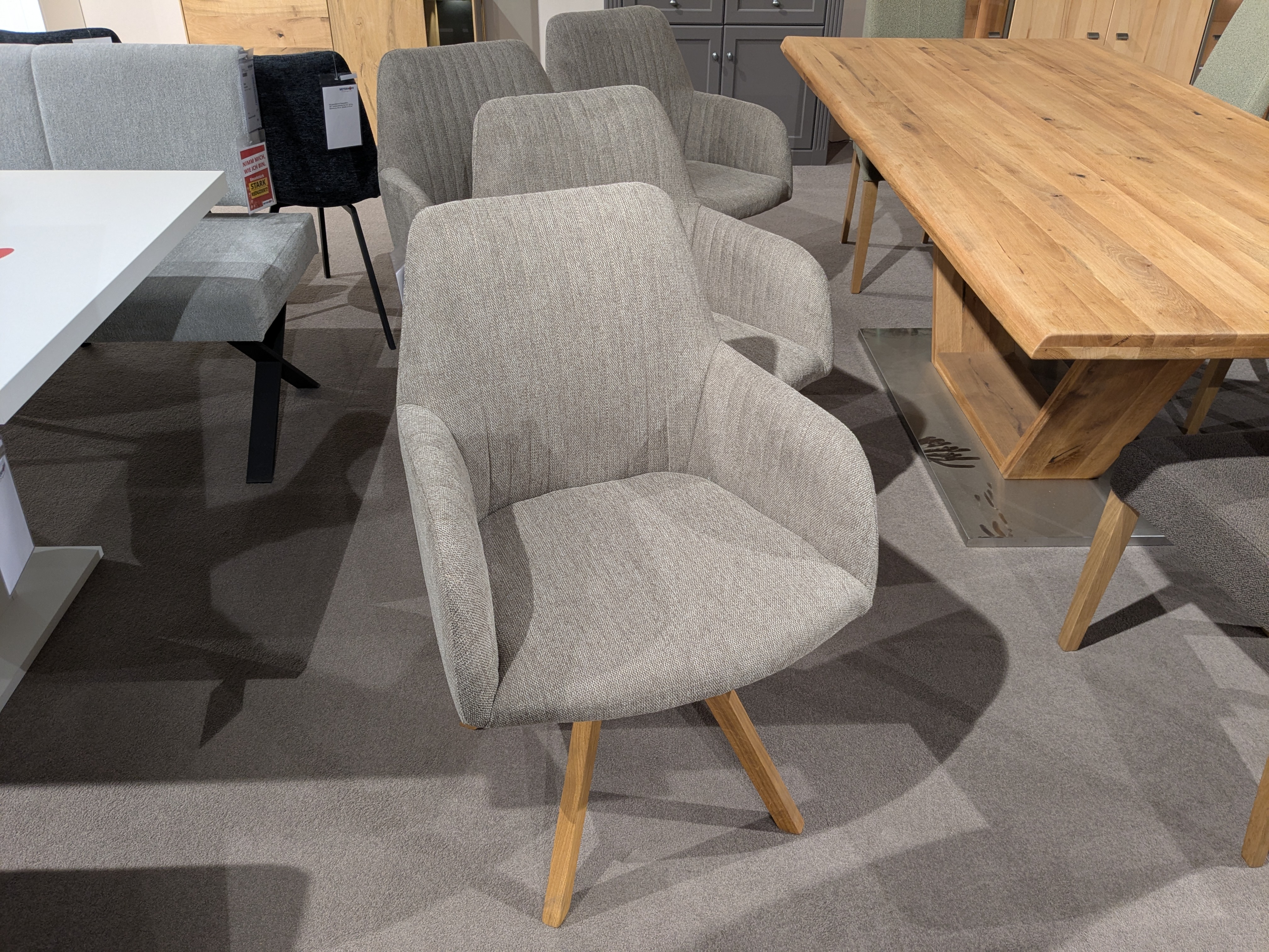 Armlehn-Stuhl 4-er Set, Wildeiche geölt - Mixel