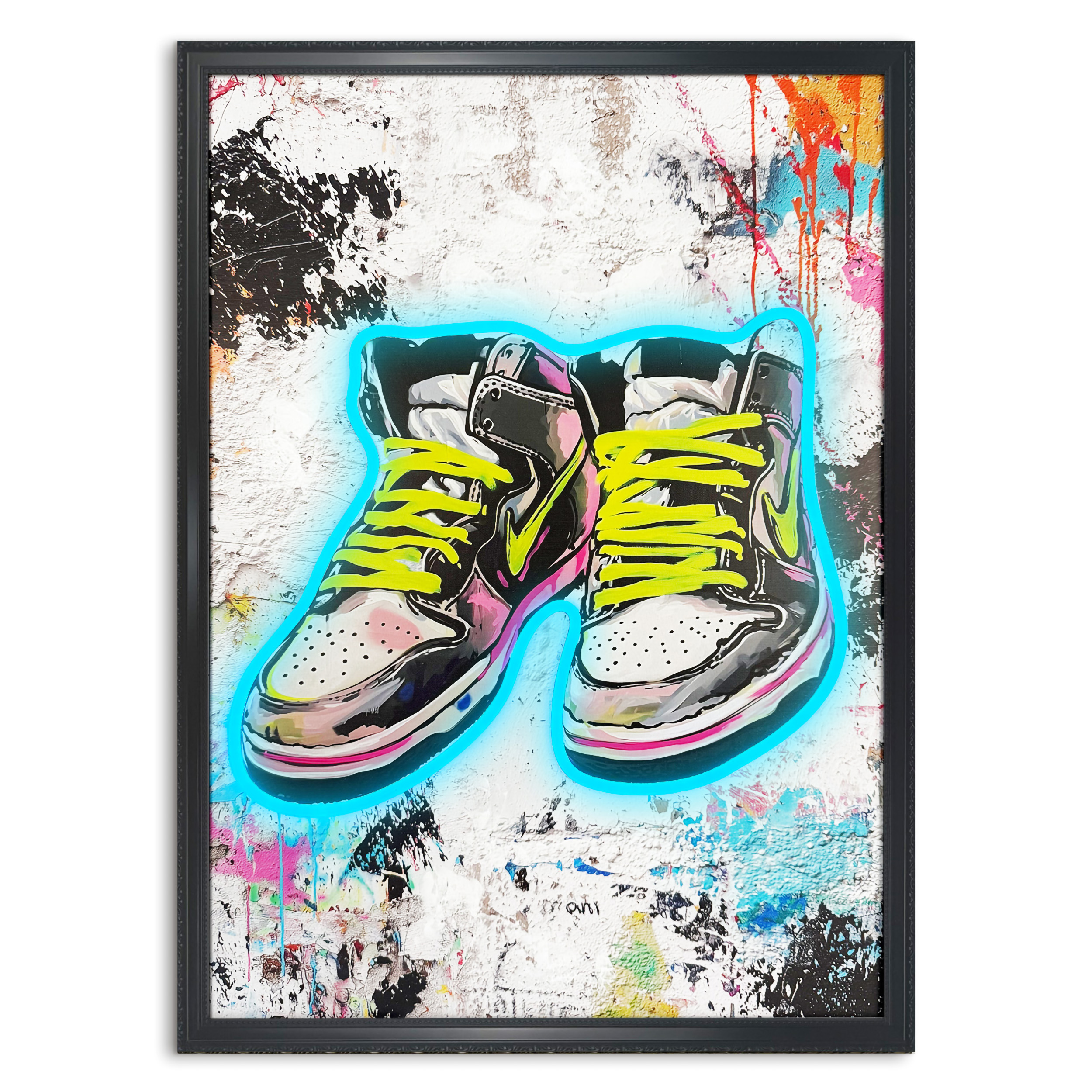 Neon LED Art Black - 50x70cm, sneaker view