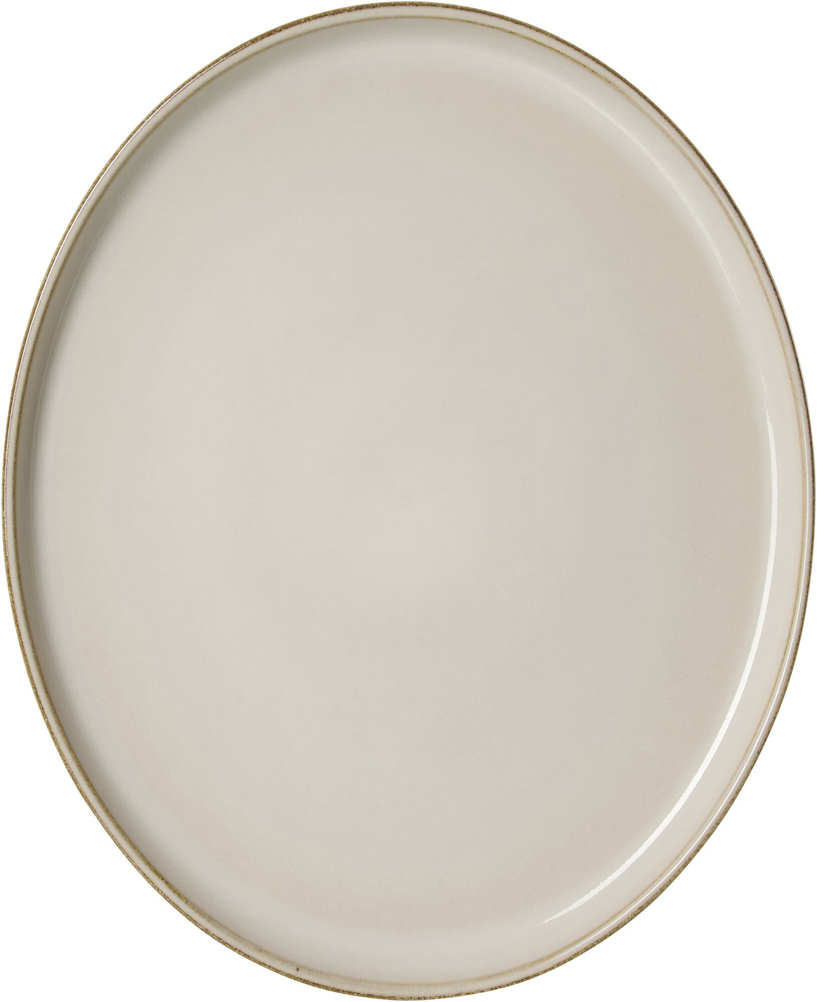 Platte Olivia, oval - steingut, beige, 29,5x25cm