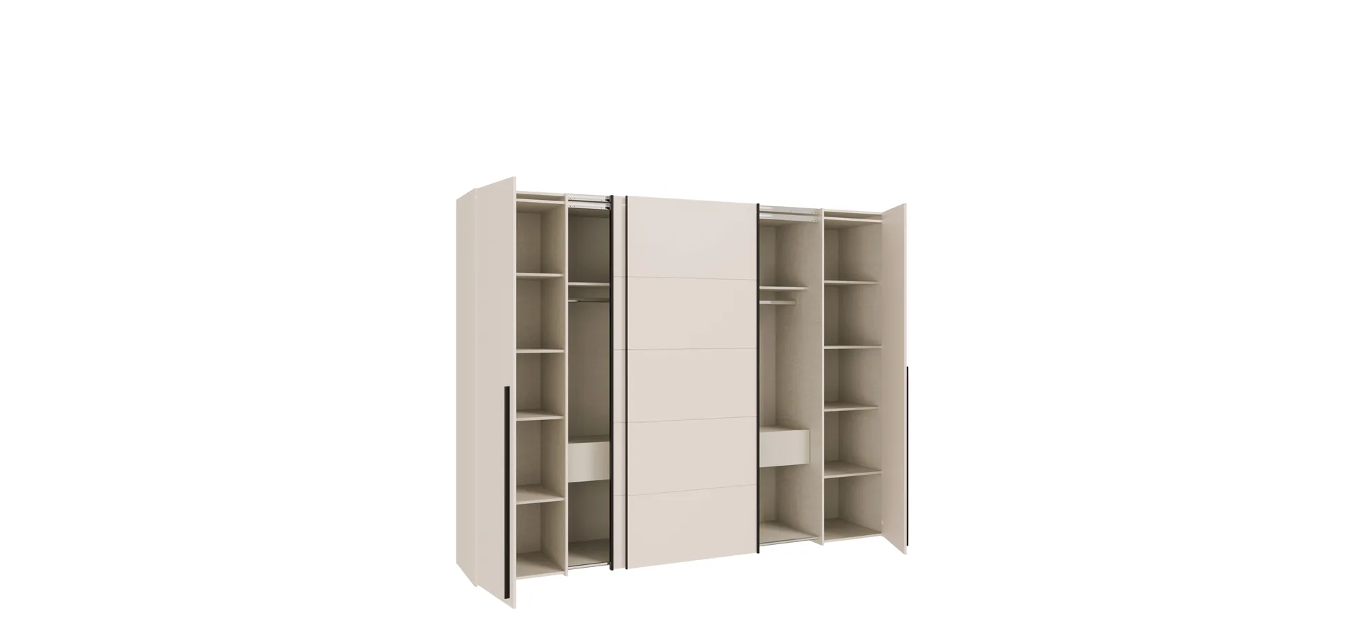 Schwebe-/Drehtürenschrank, Dekor sand - Fahda