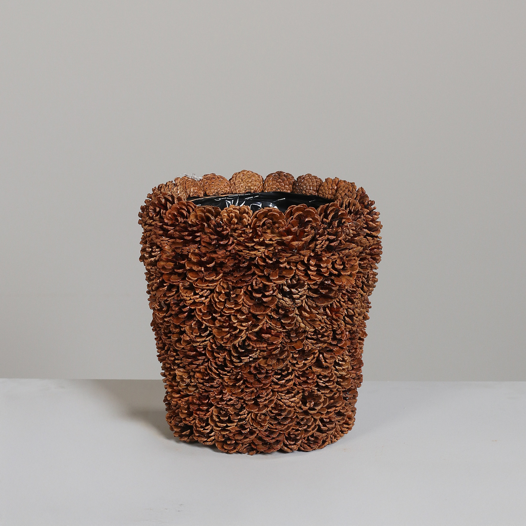 Pflanzvase aus Naturzapfen - inkl. Folie innen, 33 x 32 cm