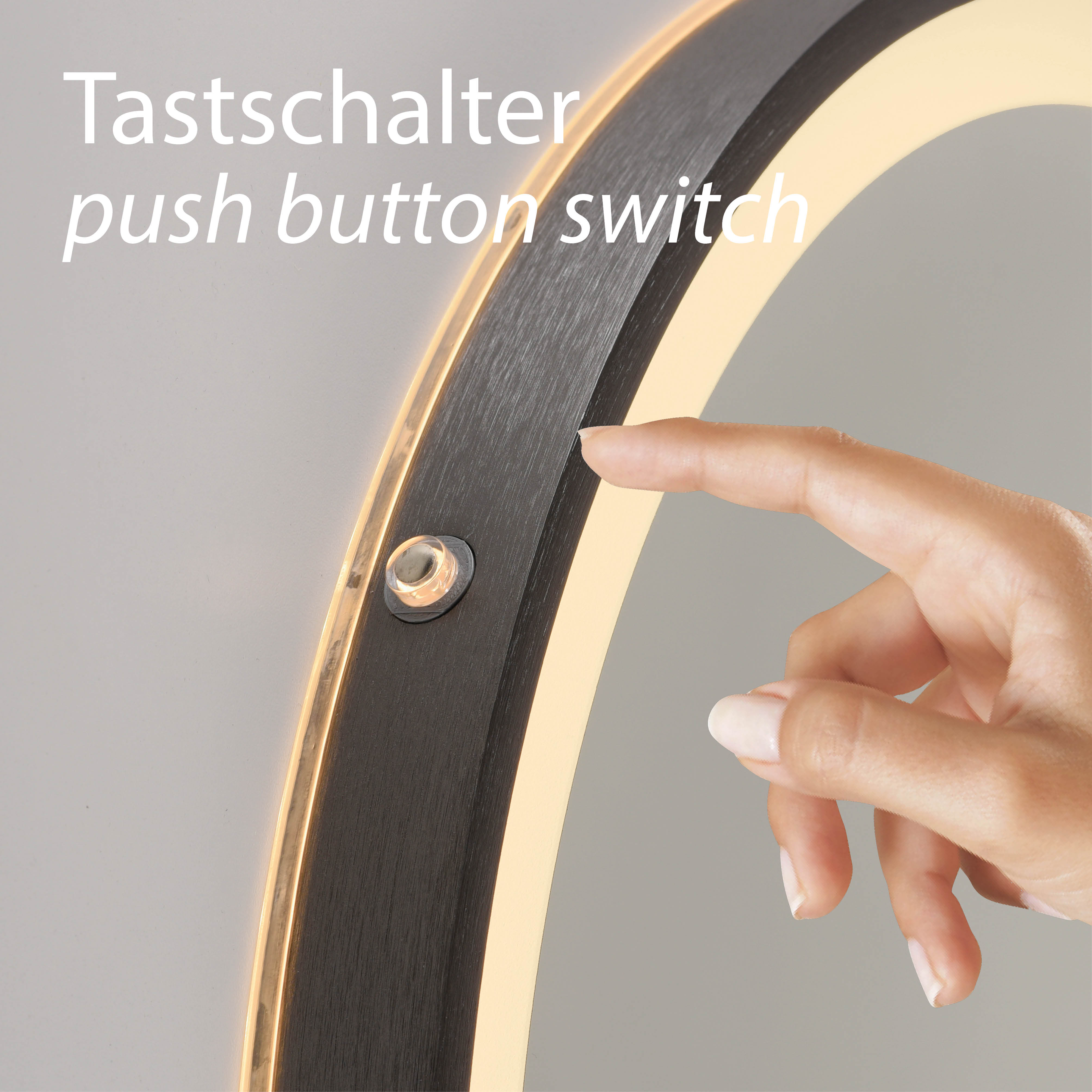 Spiegel VIDRO - grau, inkl. abnehmbarer Powerbank