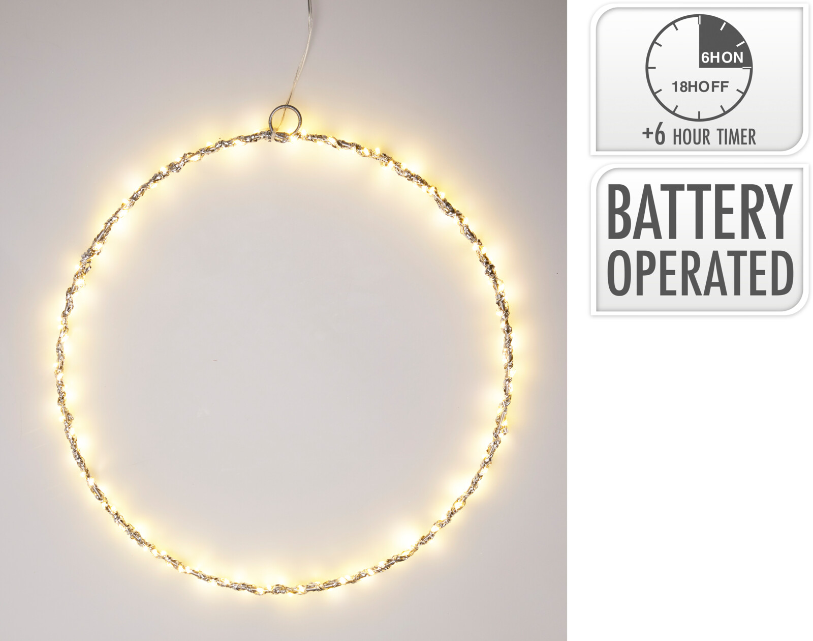 Leuchtringn LED - 30cm, silber