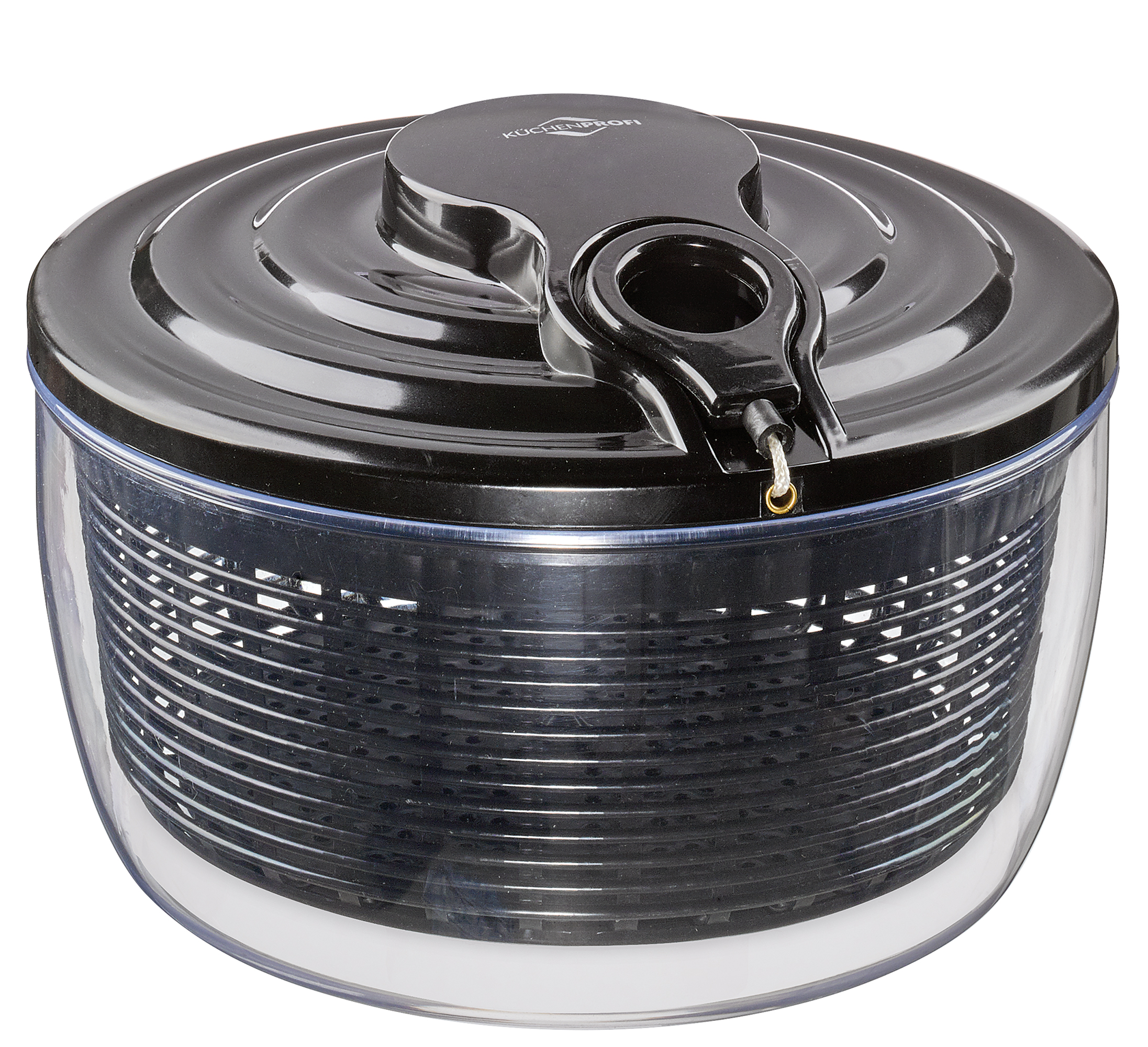 Salatschleuder Compacto - Kunststoff, schwarz/transparent, 3,25l