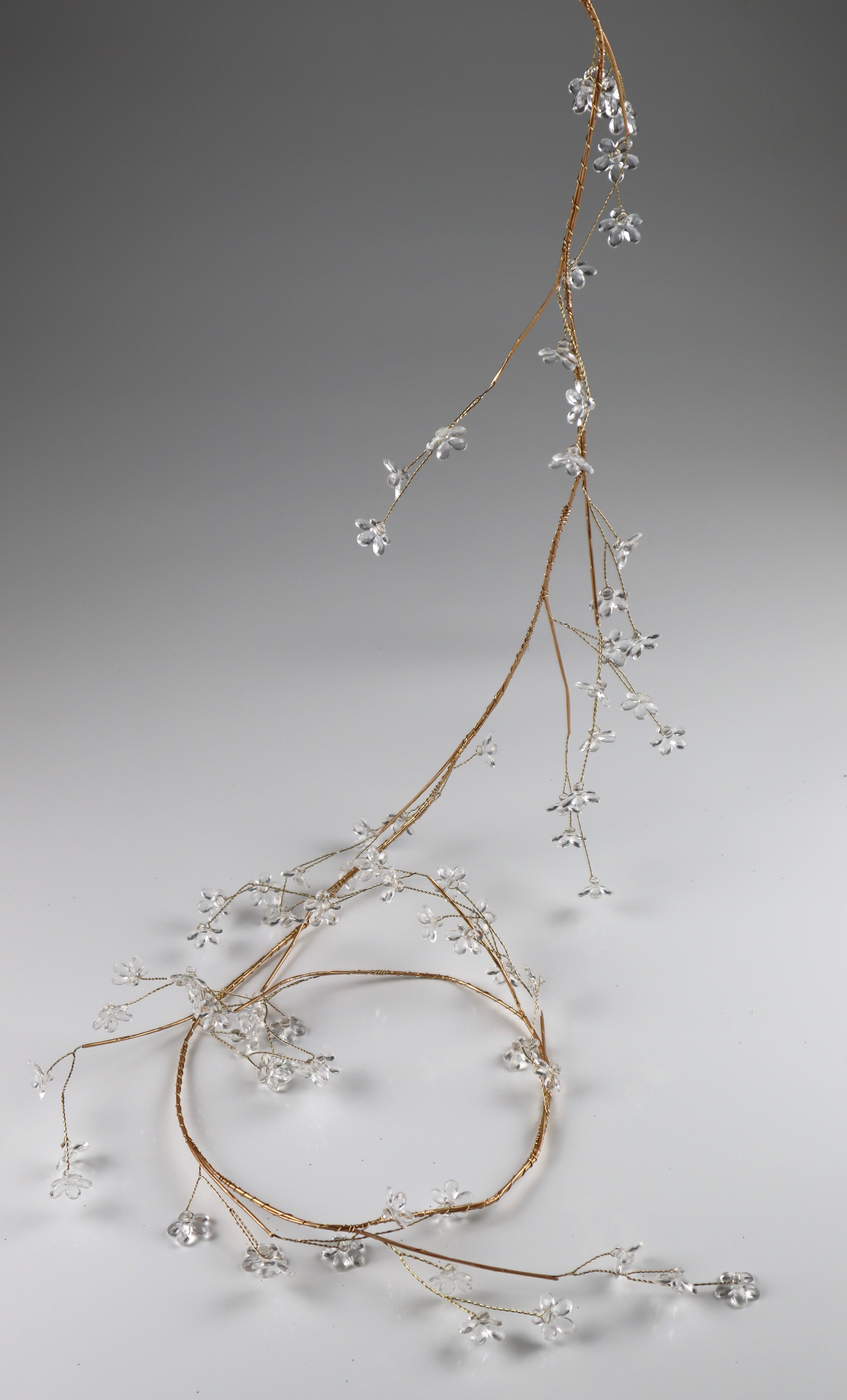 Girlande m. Strass - weiß 120cm