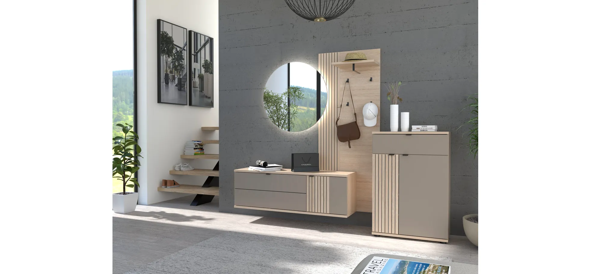 Garderobenpaneel, Riva Eiche Nachbildung - Ilian