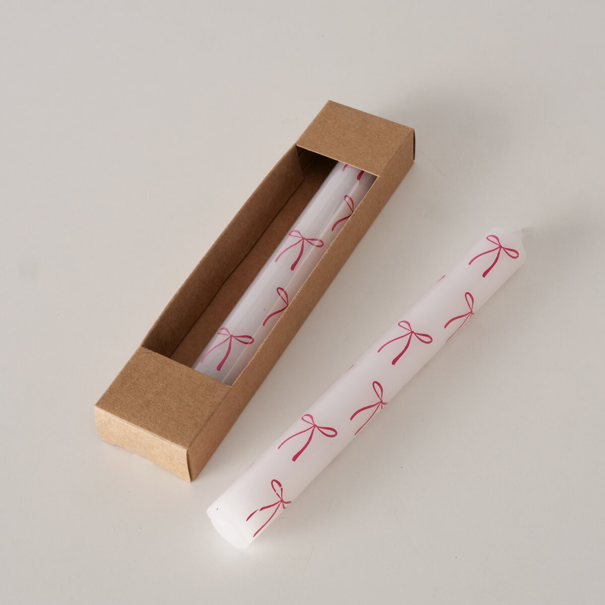 Stabkerze Bowella, 2 tlg. - H 20,00 cm, D 2,20 cm, Paraffin, rosa