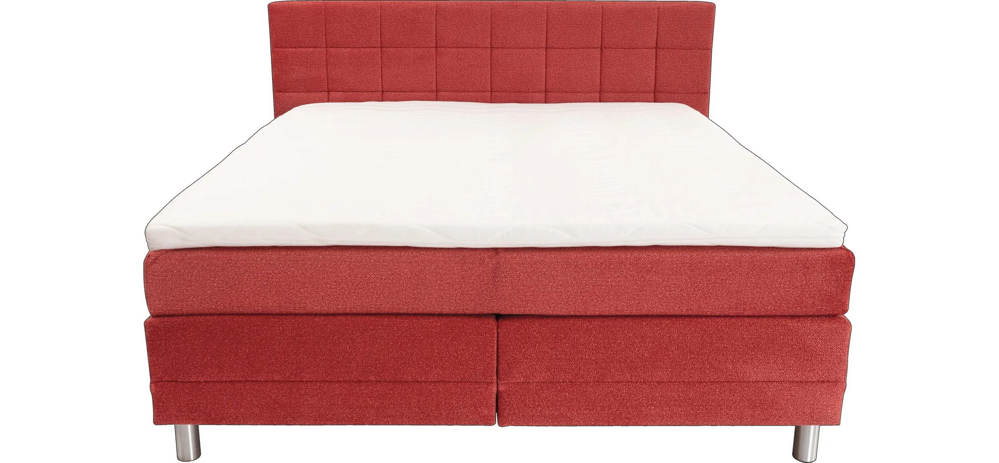  Boxspringbett - Liegefläche ca. 180x200 cm, Stoff, Rot