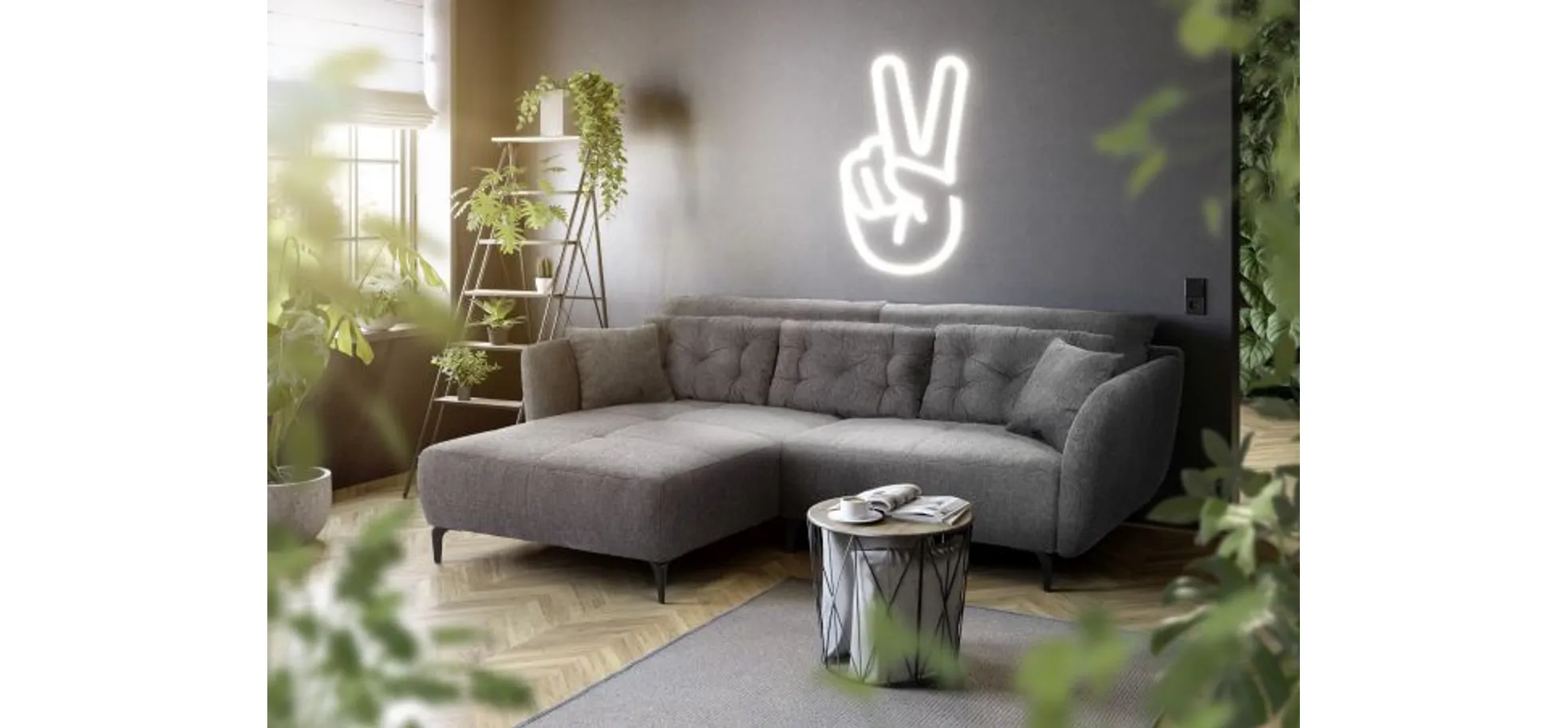 Ecksofa,100% Polyester  - Janek