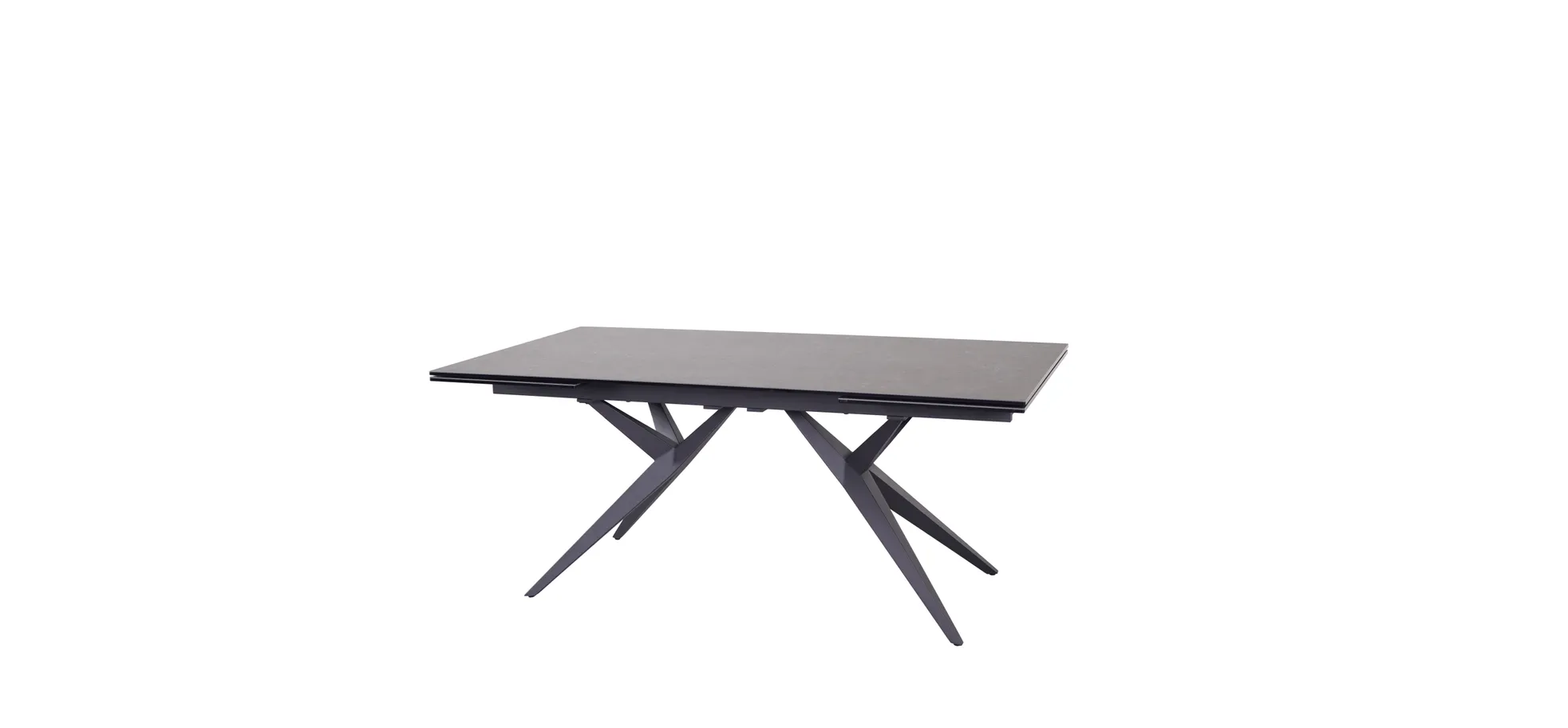 Esstisch, Glaskeramik dunkelgrau, ausziehbar - Michela