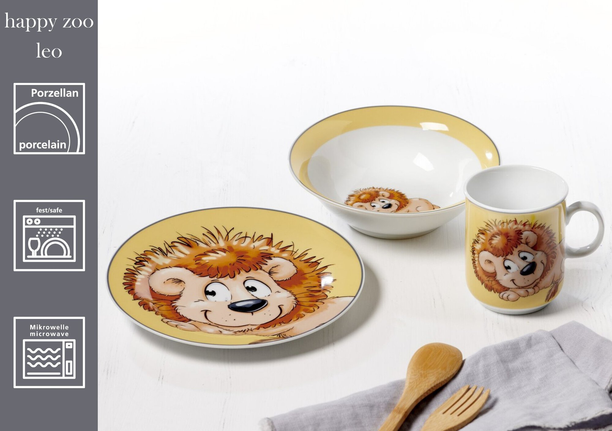Teller Happy Zoo Leo19 cm - Porzellan, spülmaschinenfest, rund