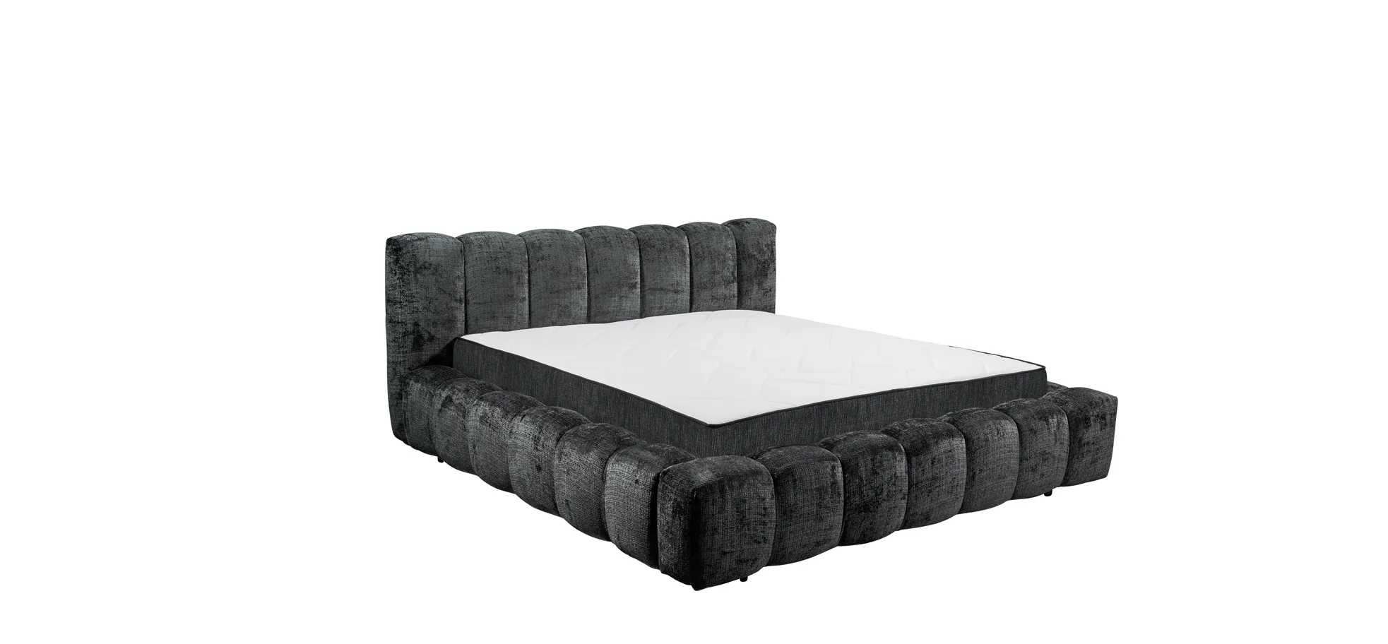 Polsterbettrahmen, Stoff black, 180x200 cm - Eleine