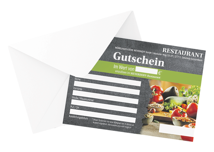 Gutschein • Restaurant • Möbelhaus Meyerhoff