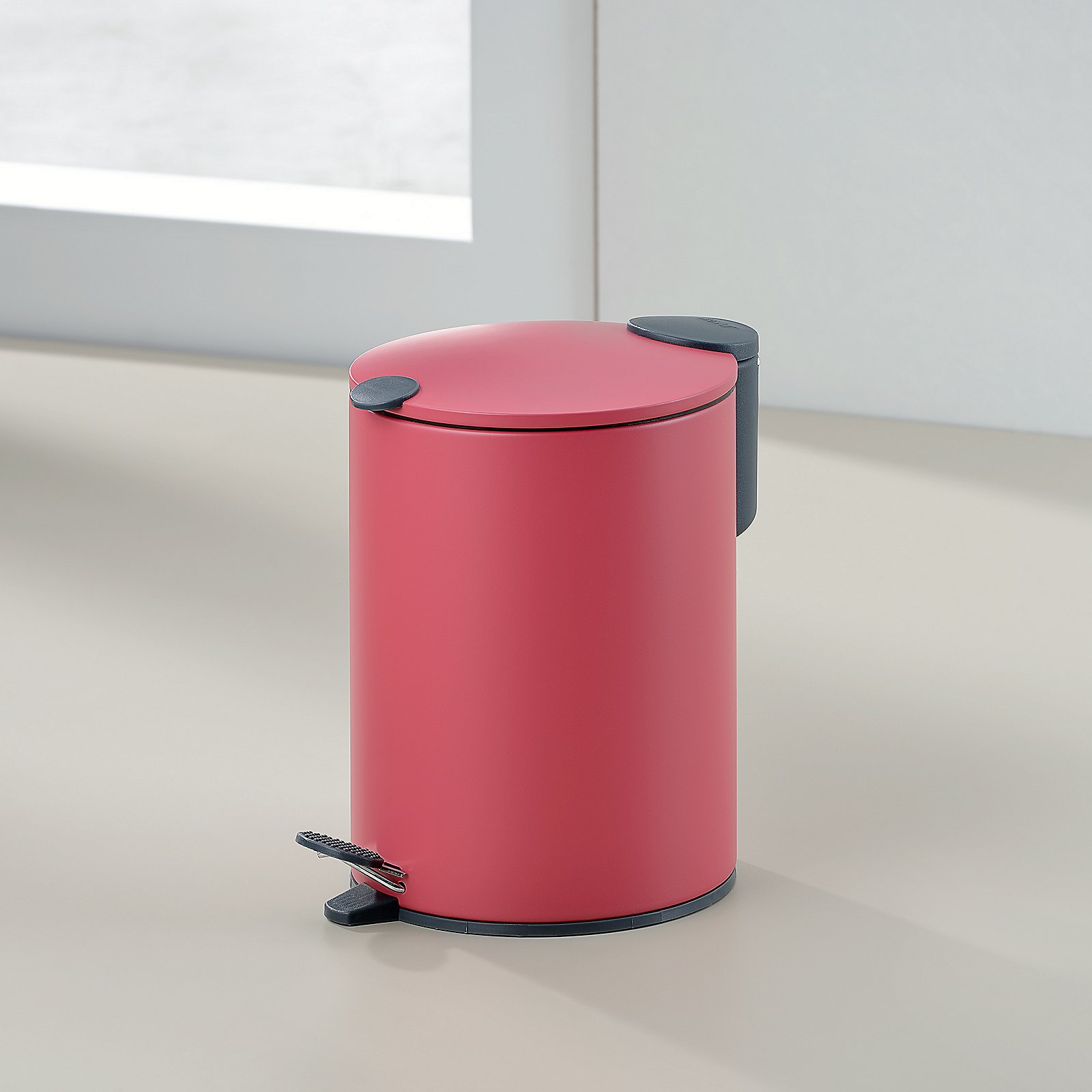 Kosmetikeimer Mats 23 cm - Metall pastellrot
