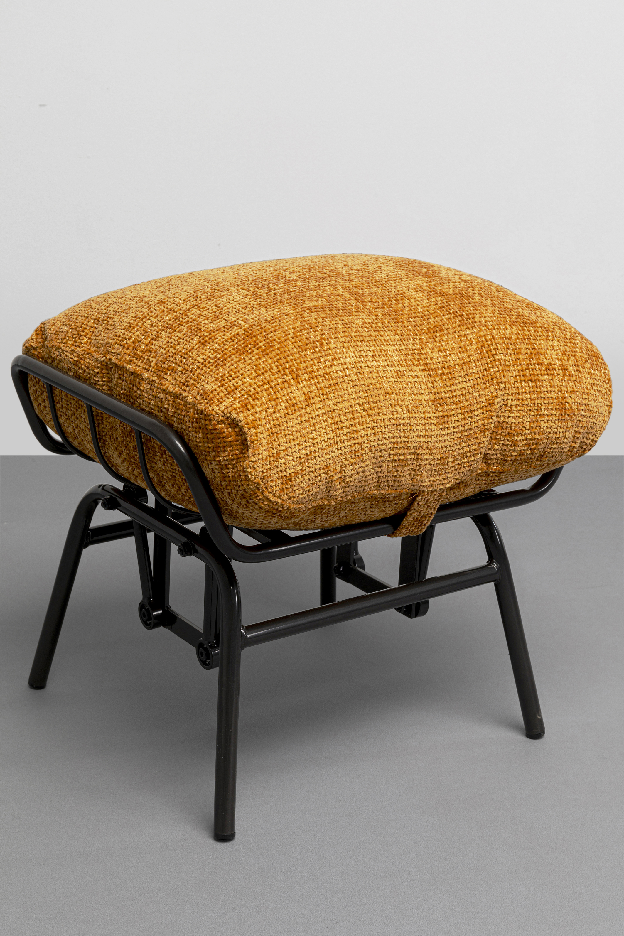 Sessel mit Hocker Vienna, Boucle gelb - Vienna