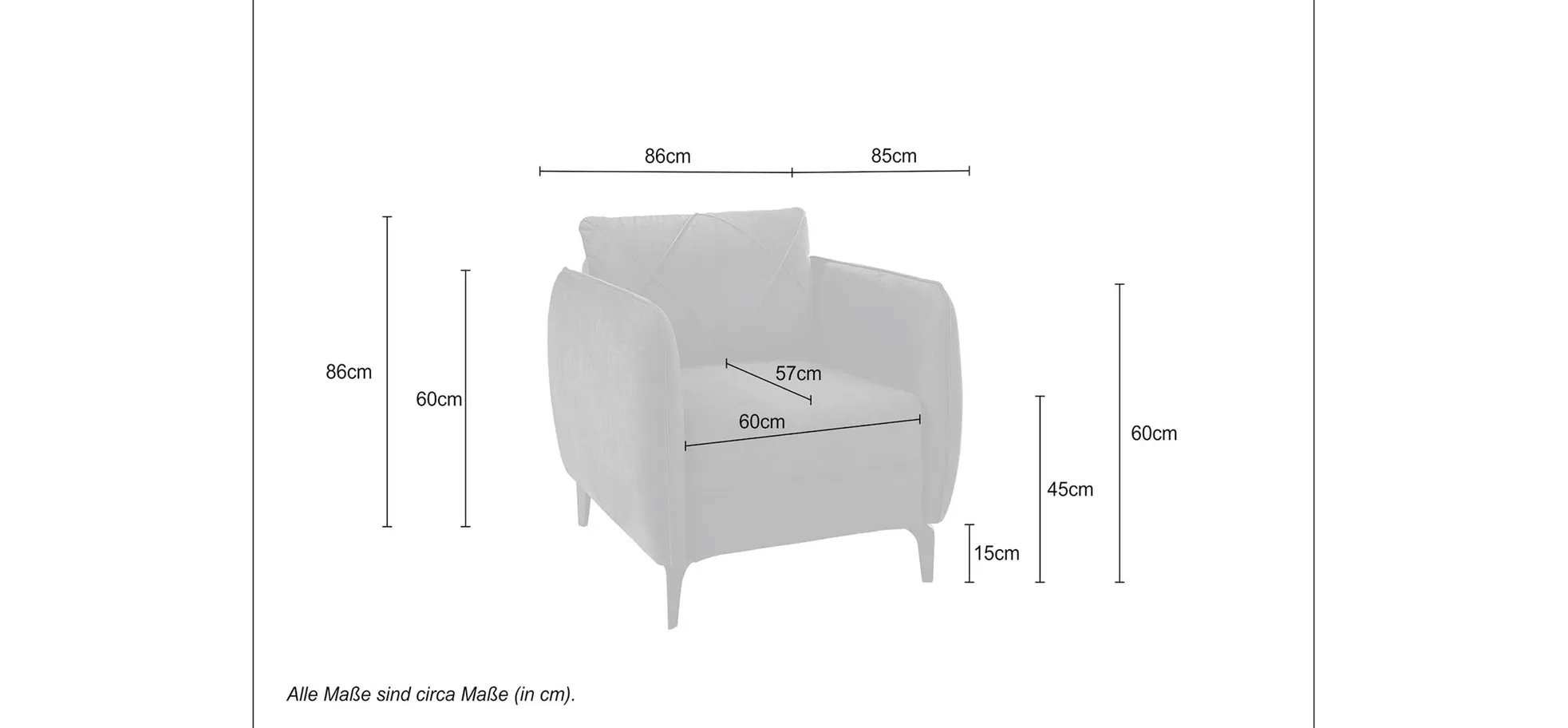 Sessel, ca. 86 cm breit - Jerina