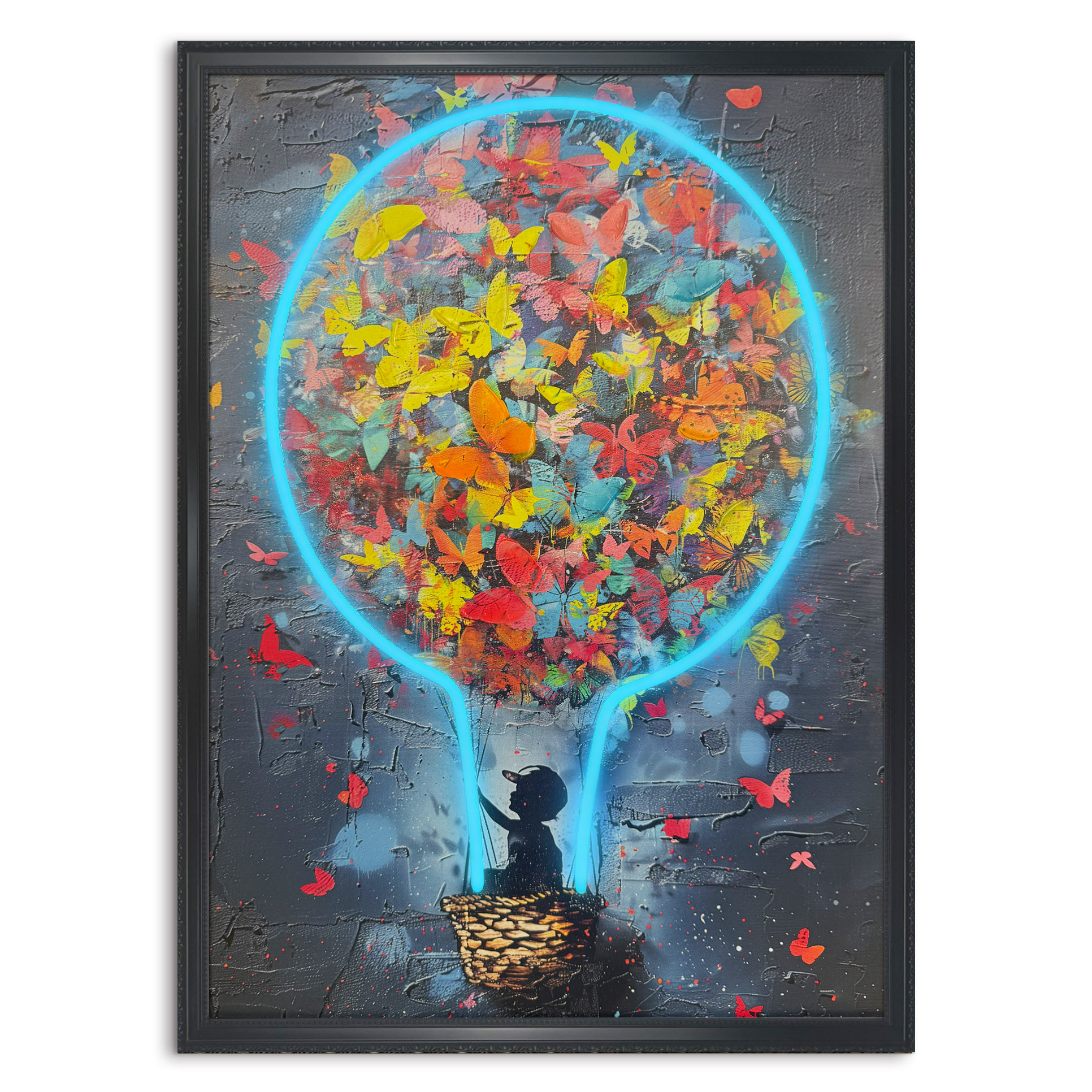 Neon LED Art Black - 50x70cm, balloon kid