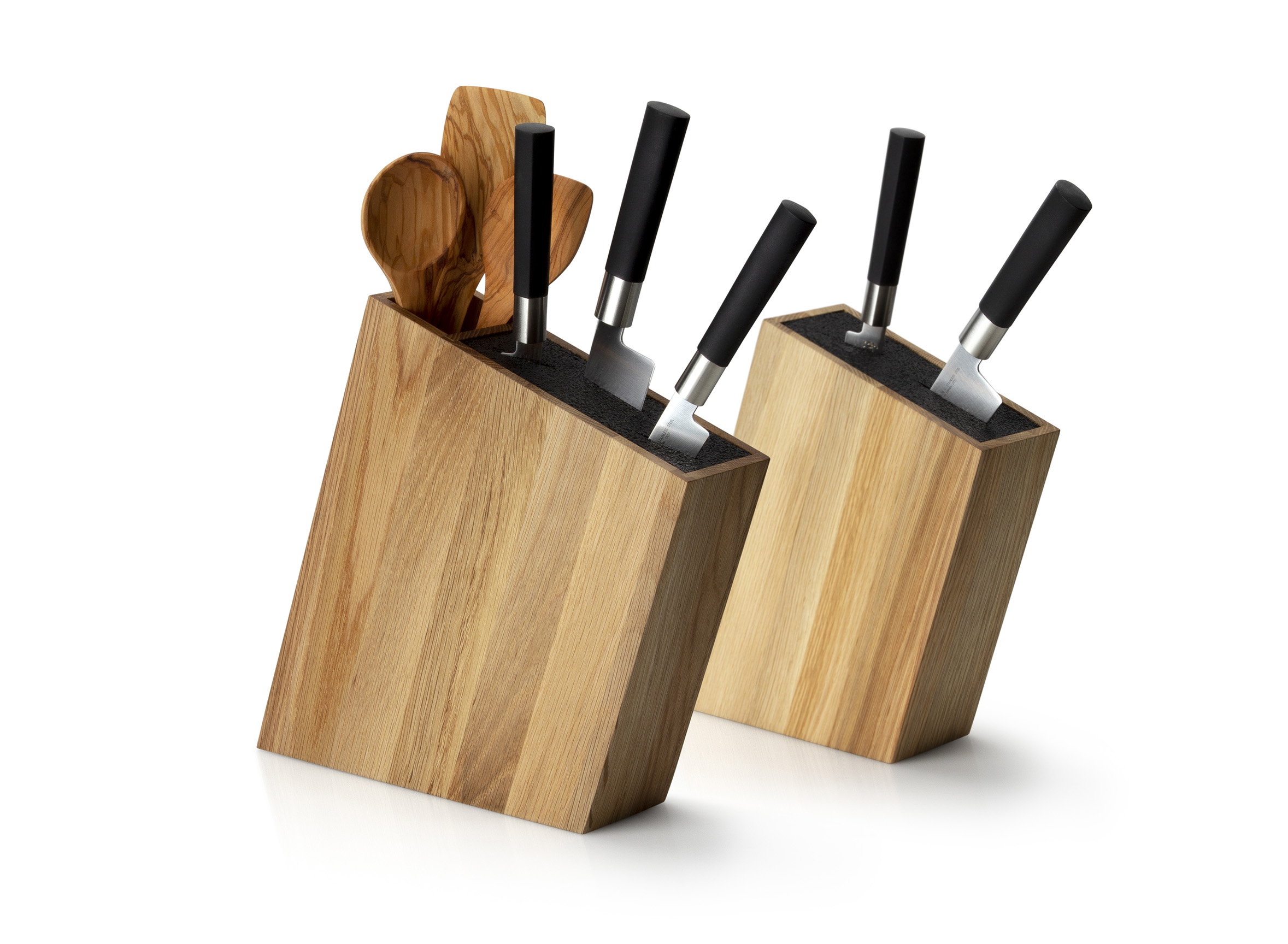 Messerblock mit flex. Einsatz Eiche - 28,5x8x20 cm