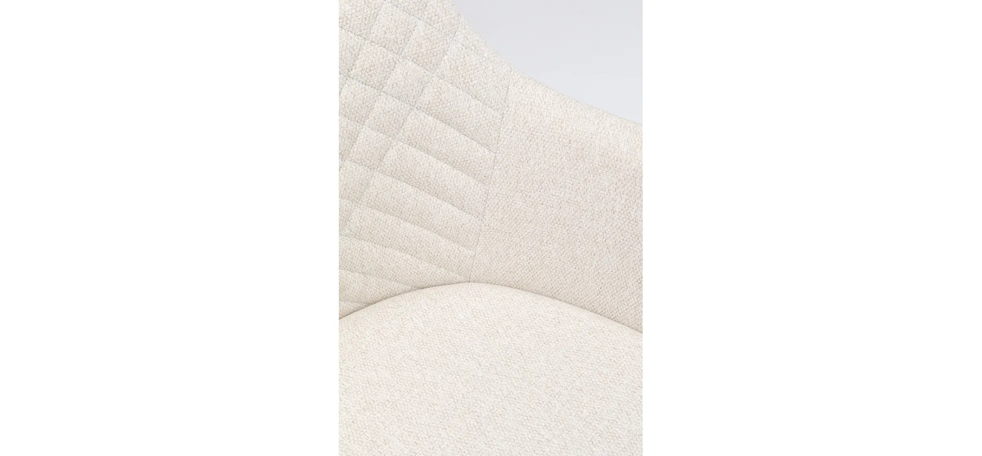 Armlehnstuhl- Drehbar, Stoff, Creme, Stahl, Schwarz, Pulverbeschichtet
