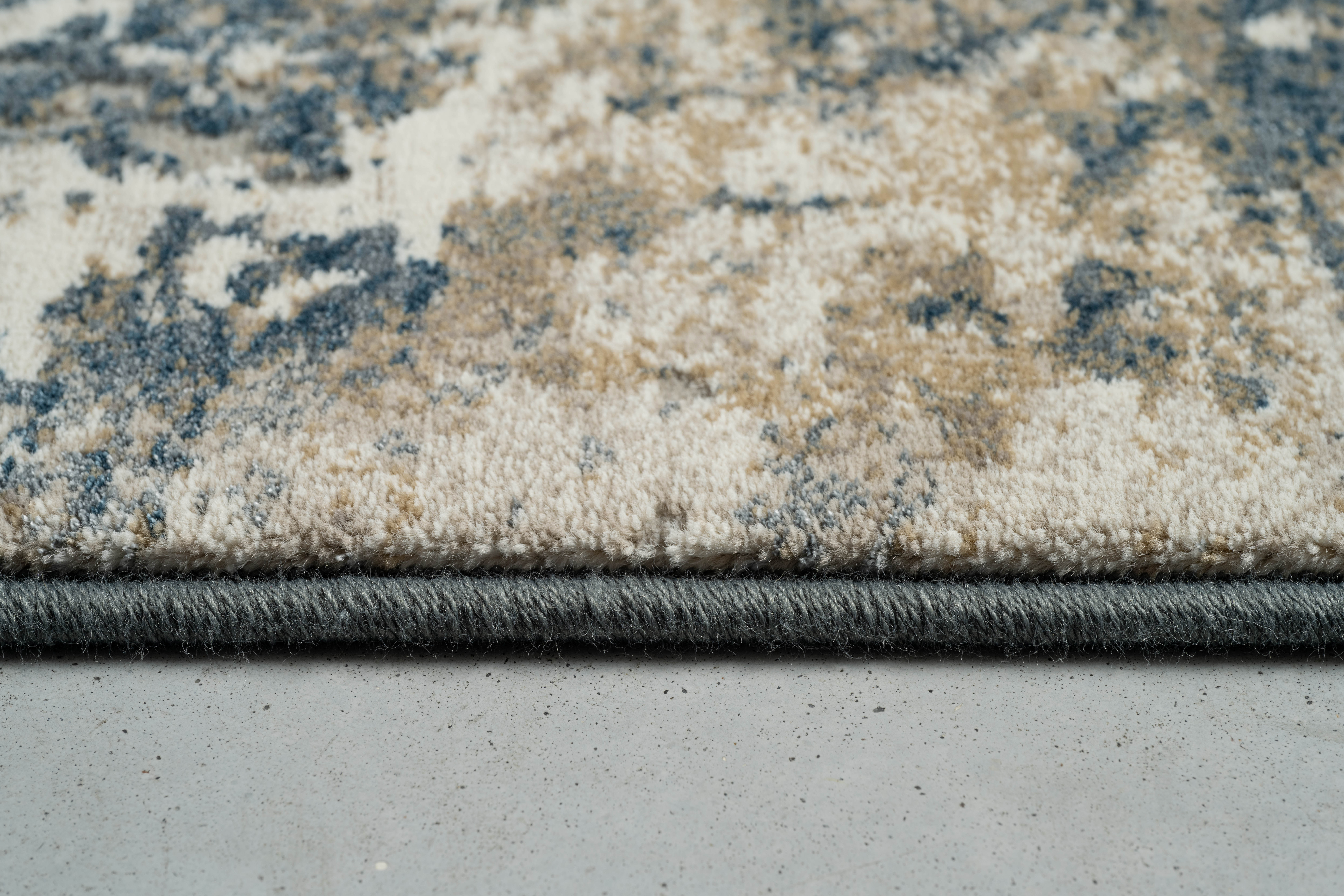 Webteppich, weiß-blau-braun, 160x230 cm - Ranyon