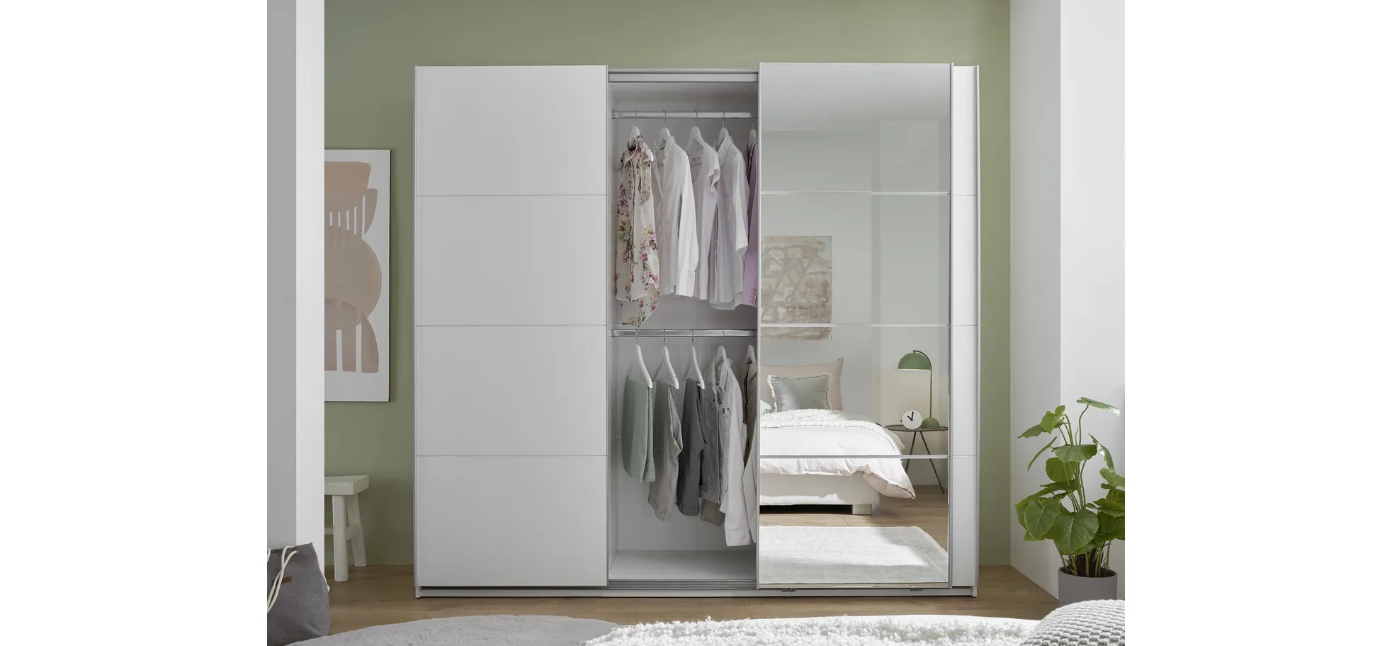 Schwebetürenschrank, weiß - MyStyle 3056