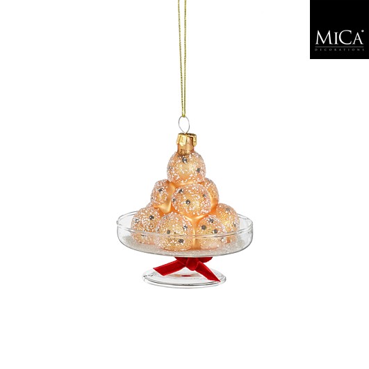 Ornament Dutch Oliebol - gold - h8,5xd8cm