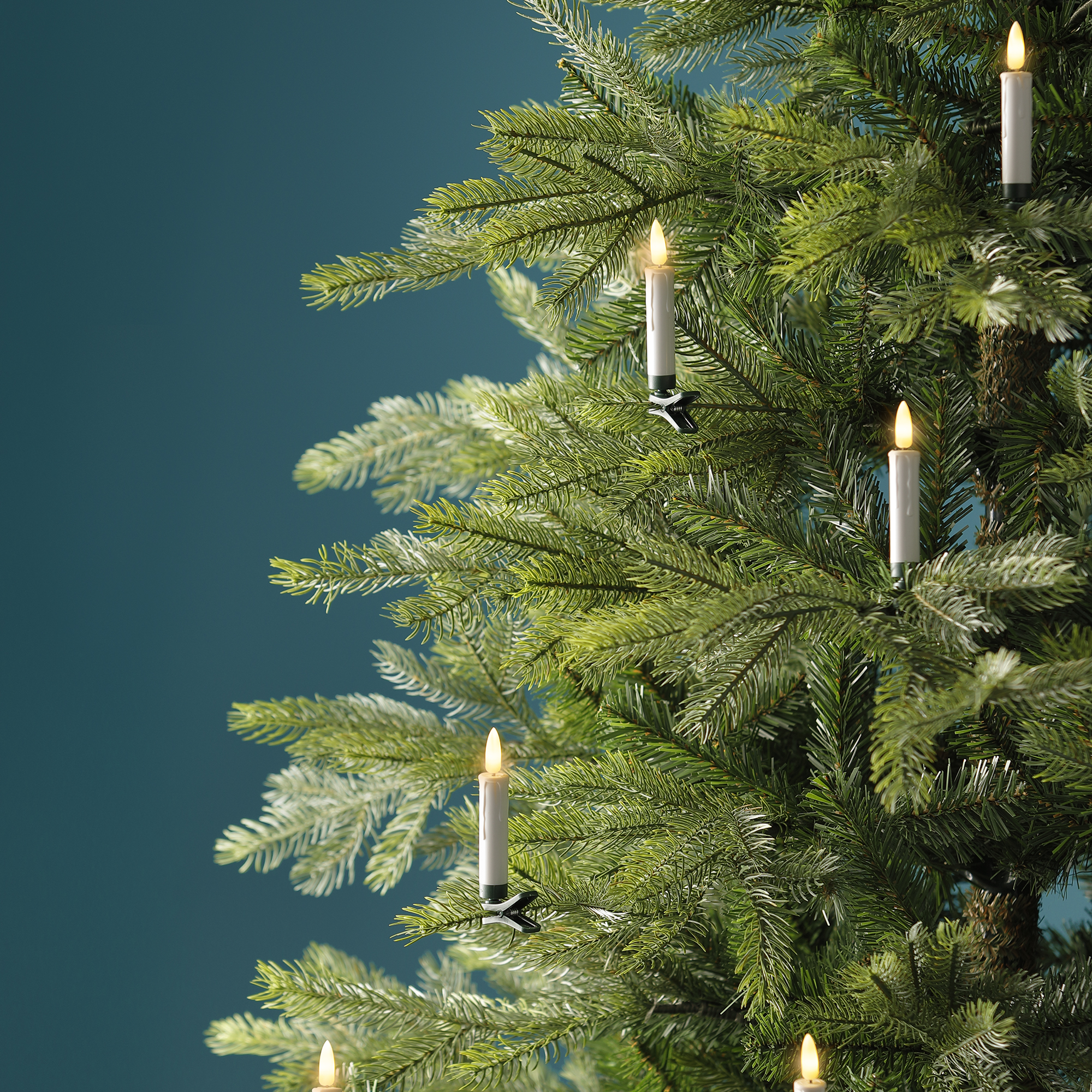 LED Kerze Wachs, Clip, 10-er m. Fernbedienung - weiss/warmes weiss, Plastik, Ø1.5-H10cm-1L