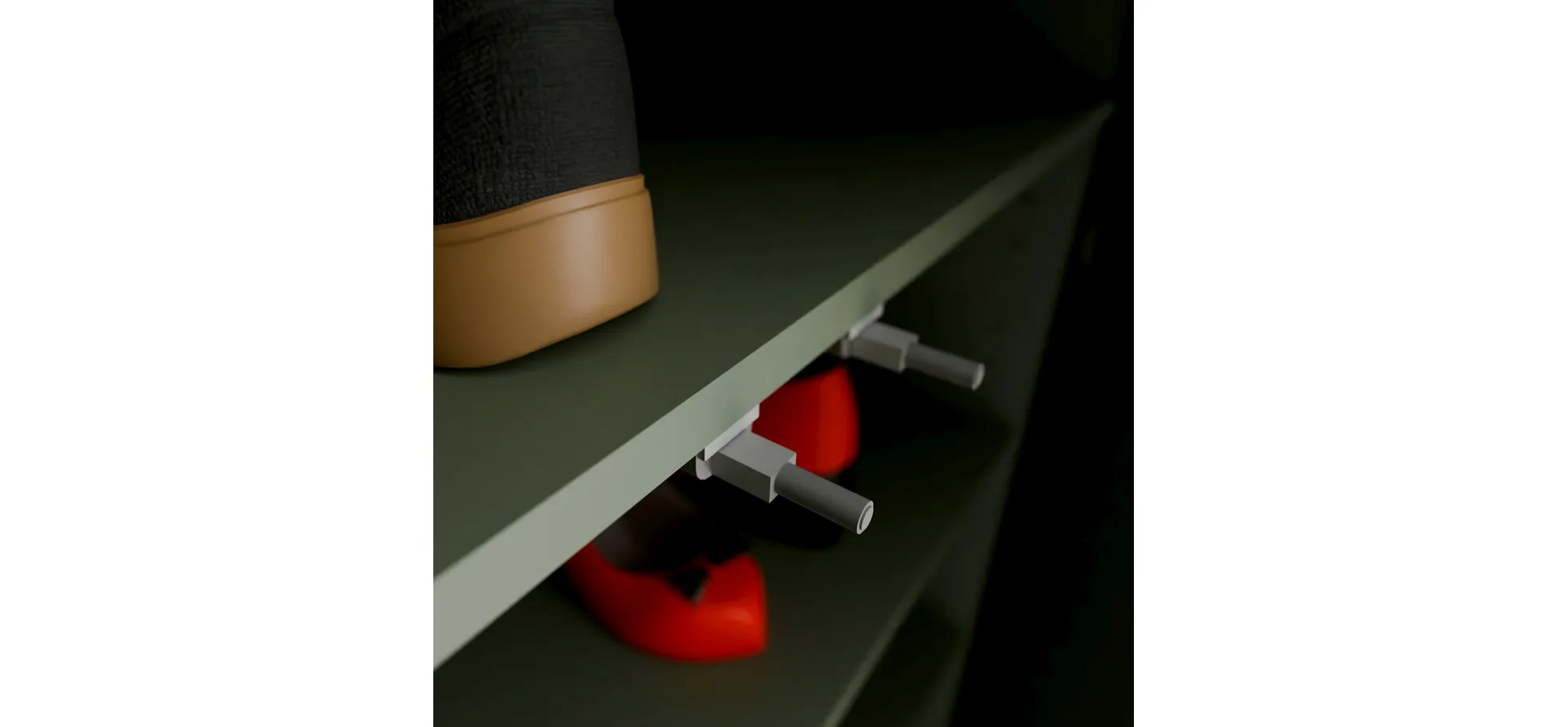 Schuhschrank, Salbei, 2 Türen - Faid