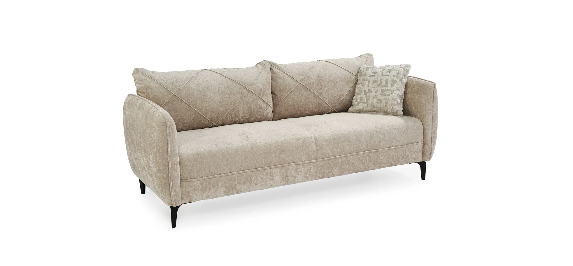 Sofa, 3-Sitzer, Rücken echt, 201 cm breit - Jerina