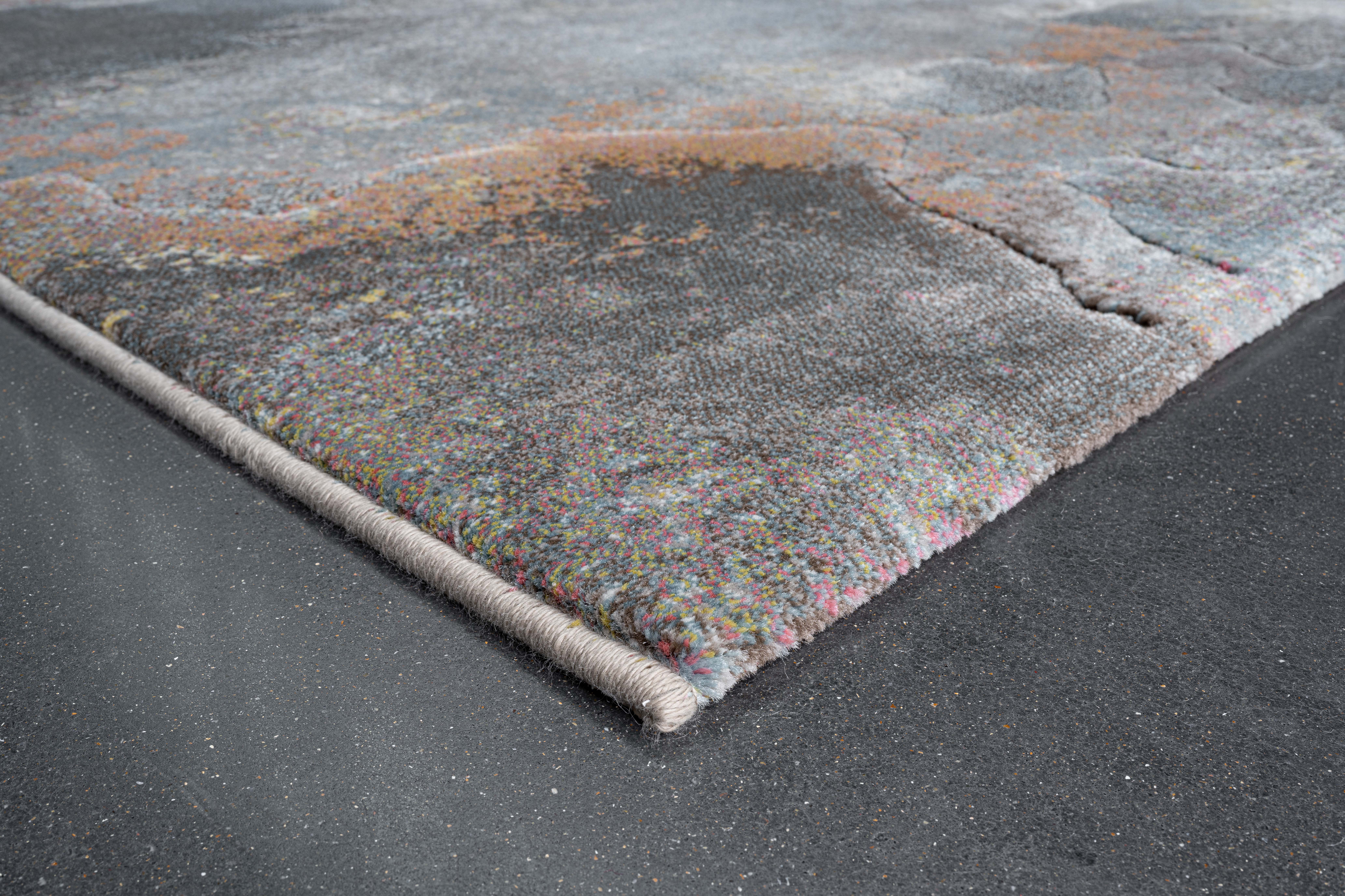 Webteppich, blau-gelb-orange, 160x230 cm - Rargentum