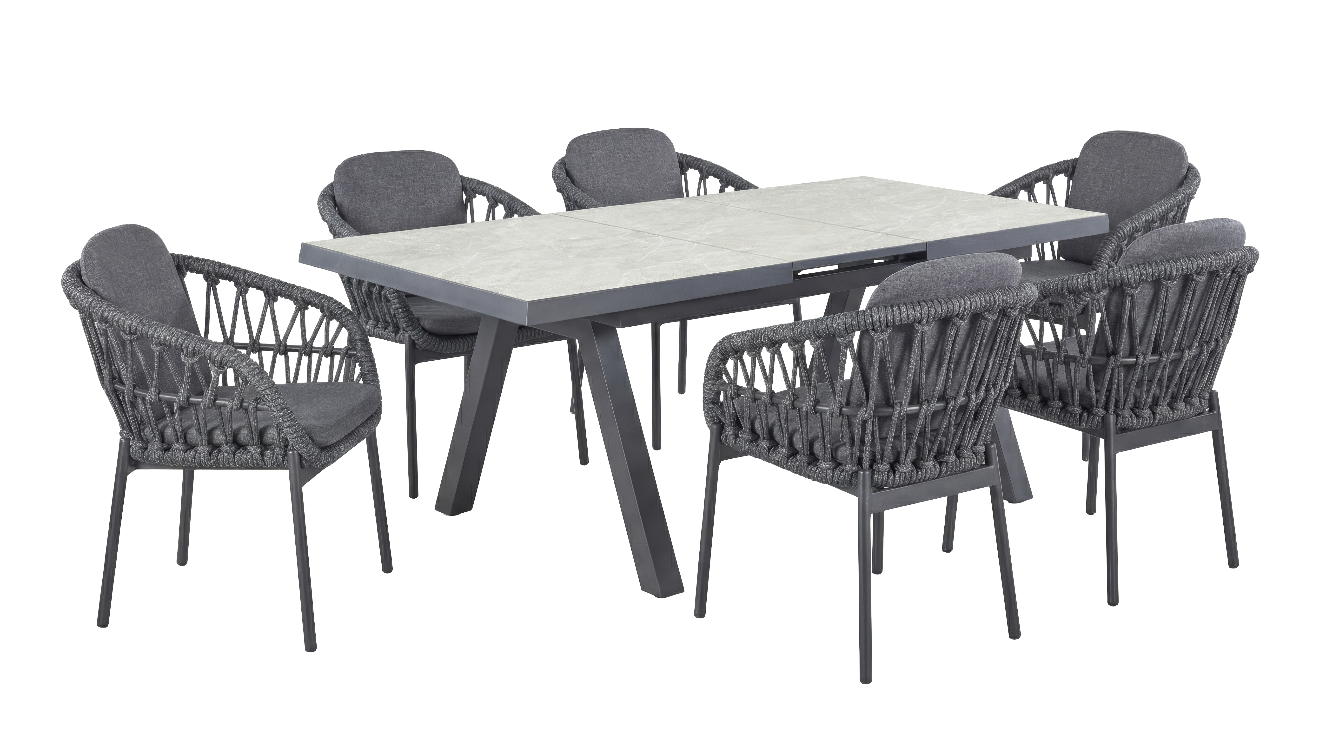 Ausziehtisch, Sintered Stone grau - Bari