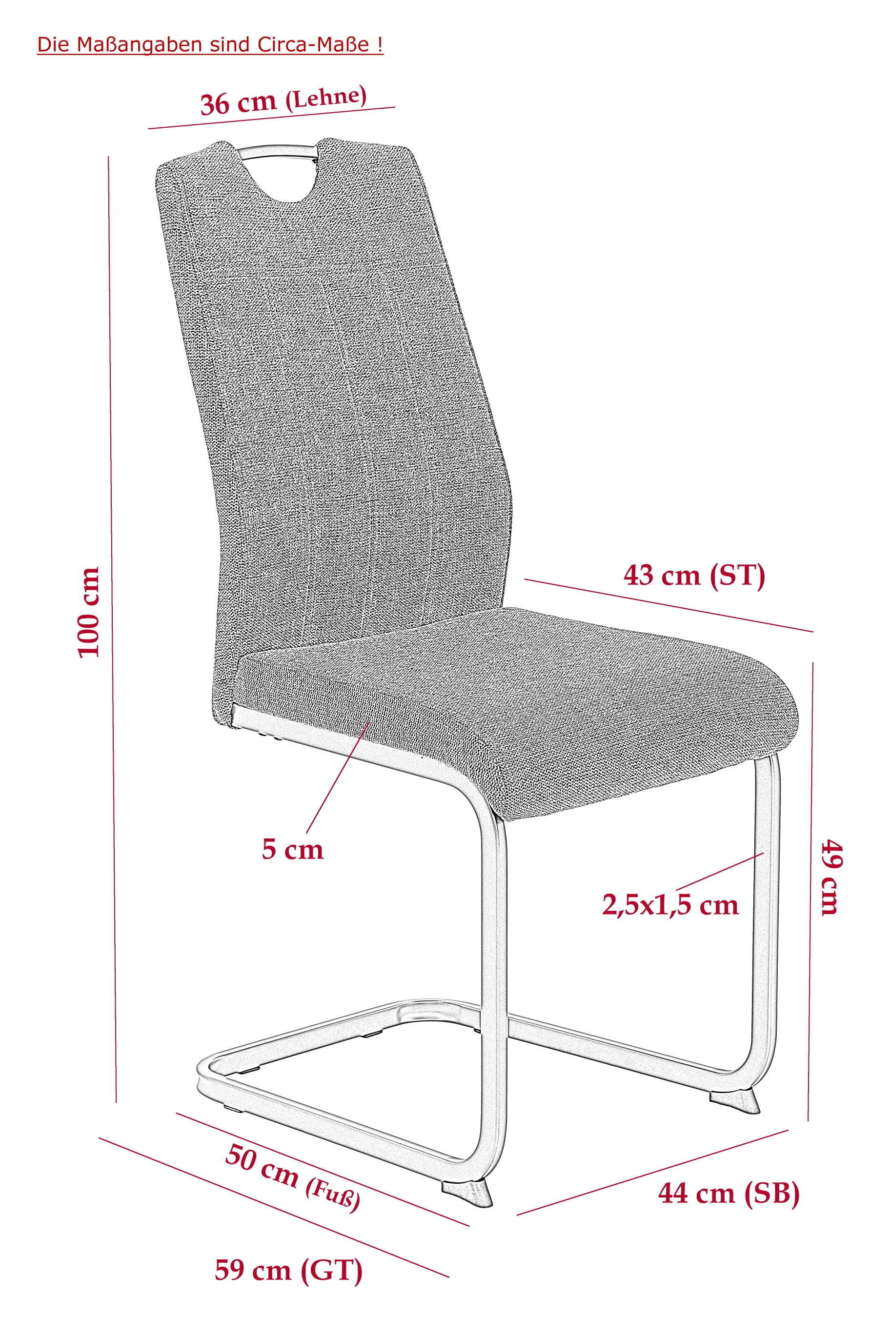 Schwingstuhl, anthrazit, Belastbar bis 140 Kg - MyToGo642