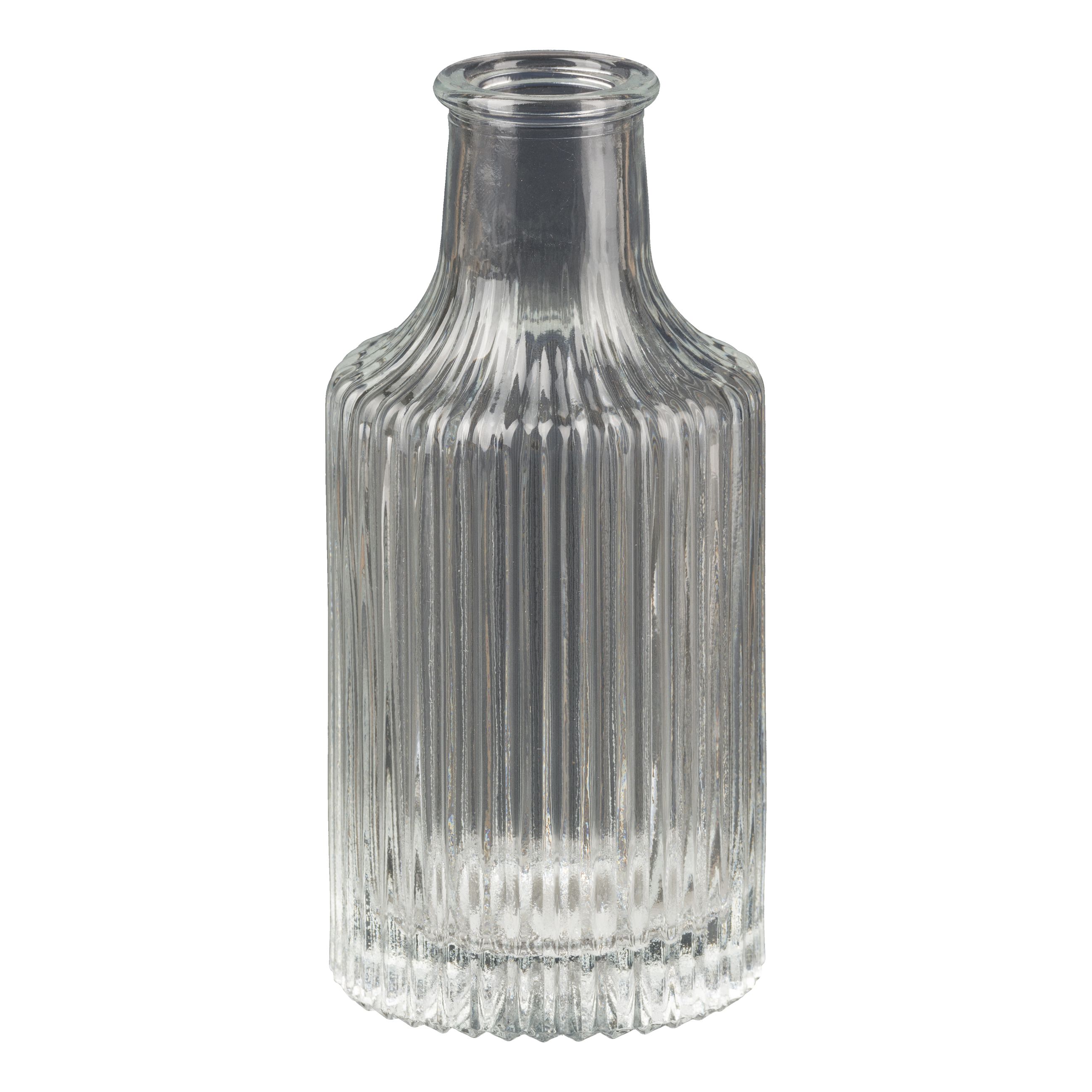 Deko Flasche - Glas Flasche PETERSBURG, 6x12,5cm,  klar