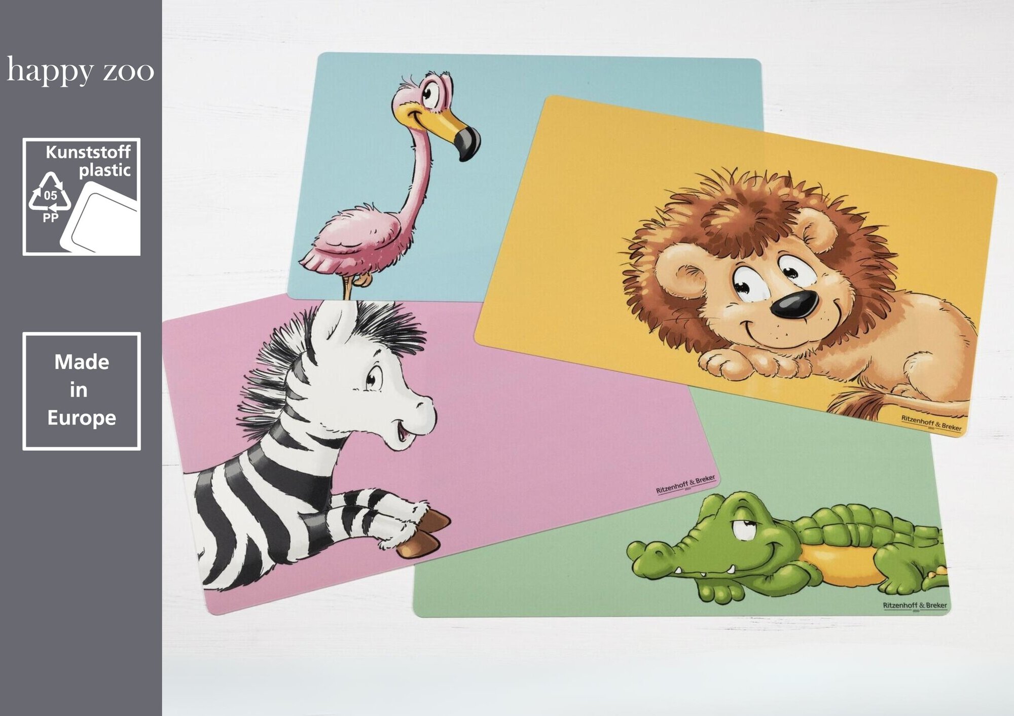 Platzmatte Happy Zoo Zoe 30 x 45 cm - Kunststoff, rechteckig