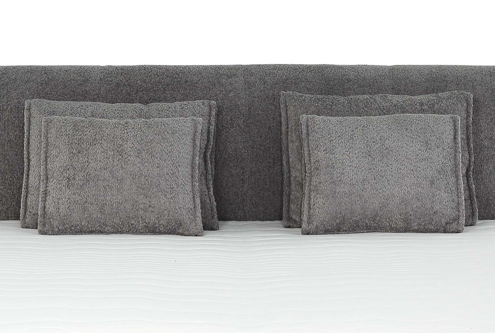 Boxspringbett, Mittelgrau - Jillian
