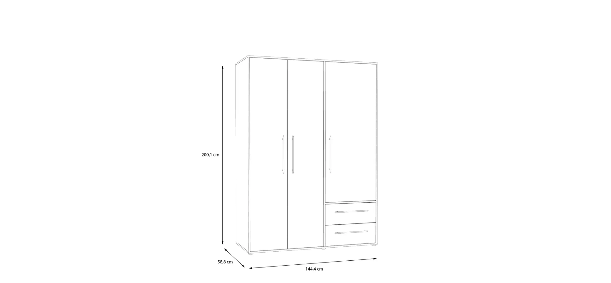 Drehtürenschrank, Dekor sand - Fathie