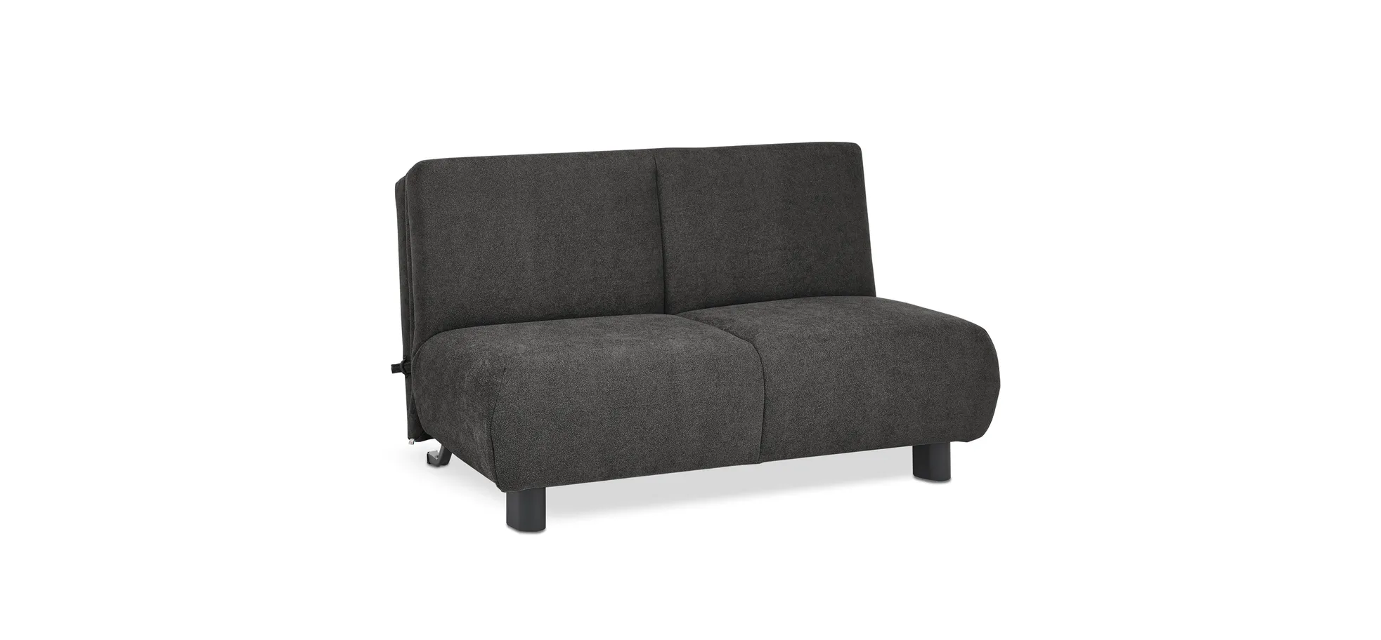  Faltsofa EBBY - 2-Sitzer ohne Armlehne, 140 cm inkl. Schlaffunktion, Stoff, Dunkelgrau
